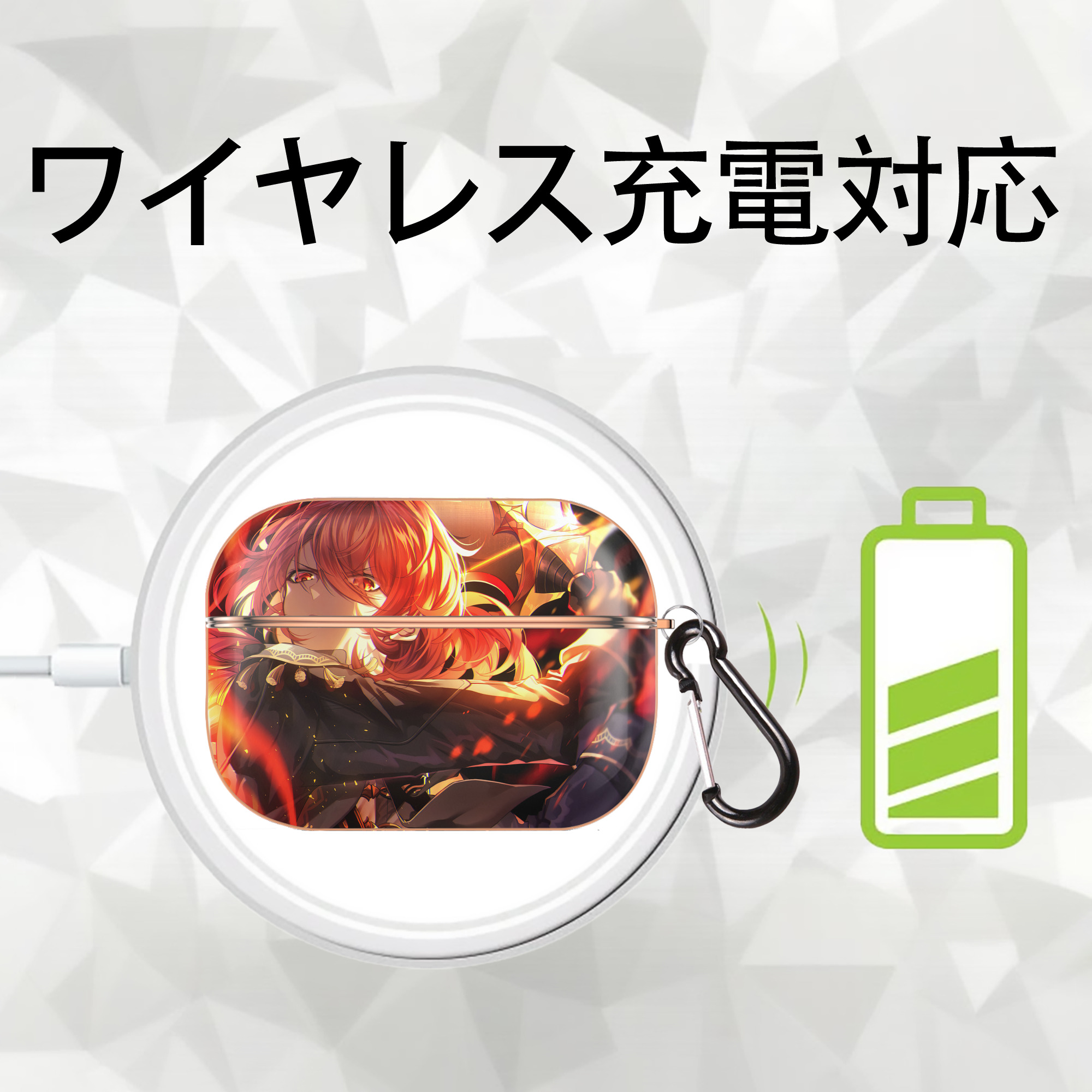 げんし神 genshin 【AirPods Pro用】ハードシェル保護ケース｜耐衝撃・防指紋・カラビナ付き商品仕様