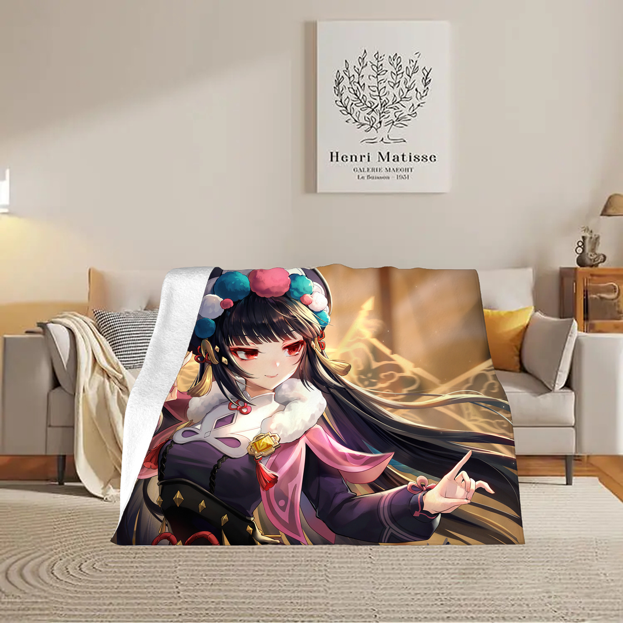 げんし神 genshin フランネルブランケット・多サイズ対応（横型）