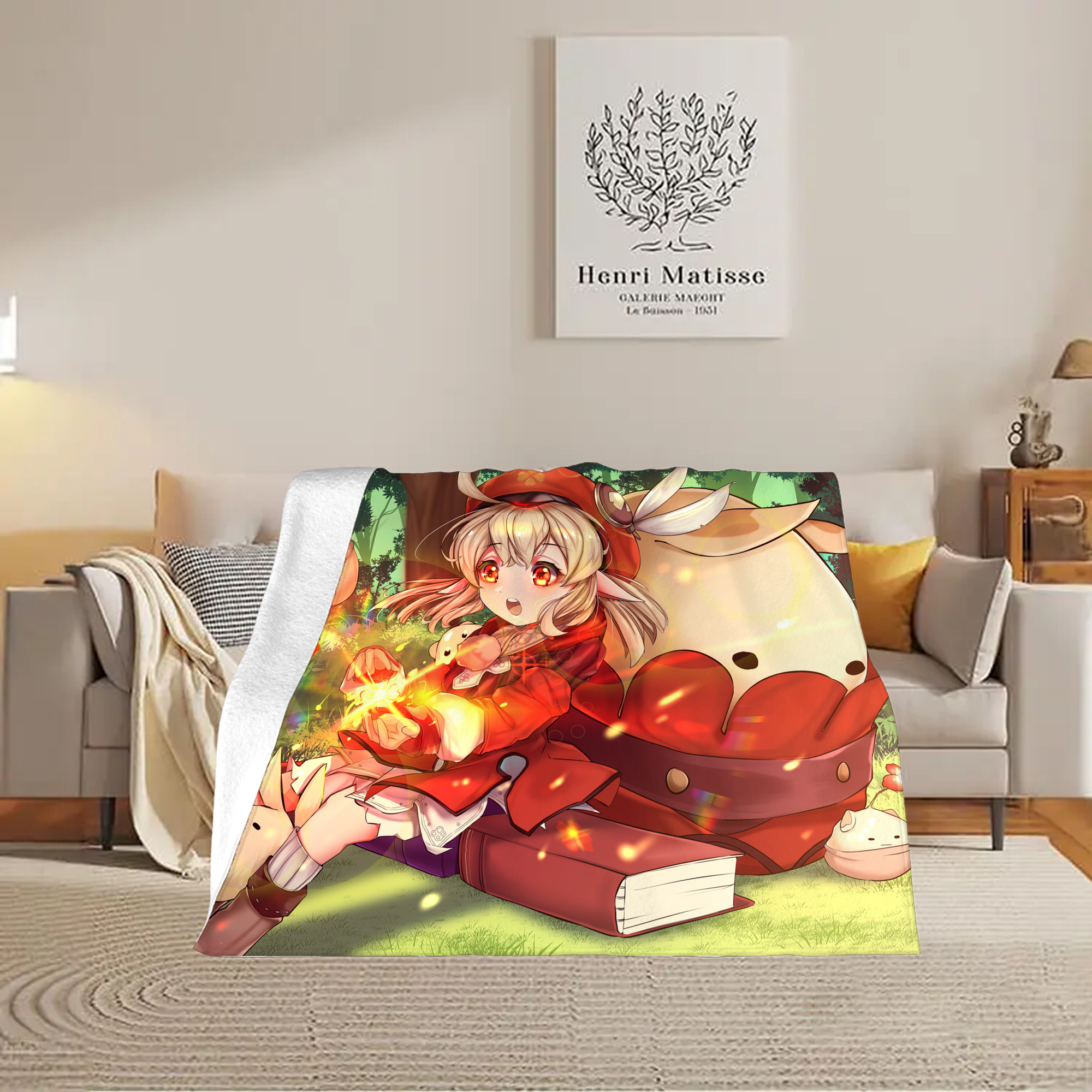 げんし神 genshin フランネルブランケット・多サイズ対応（横型）