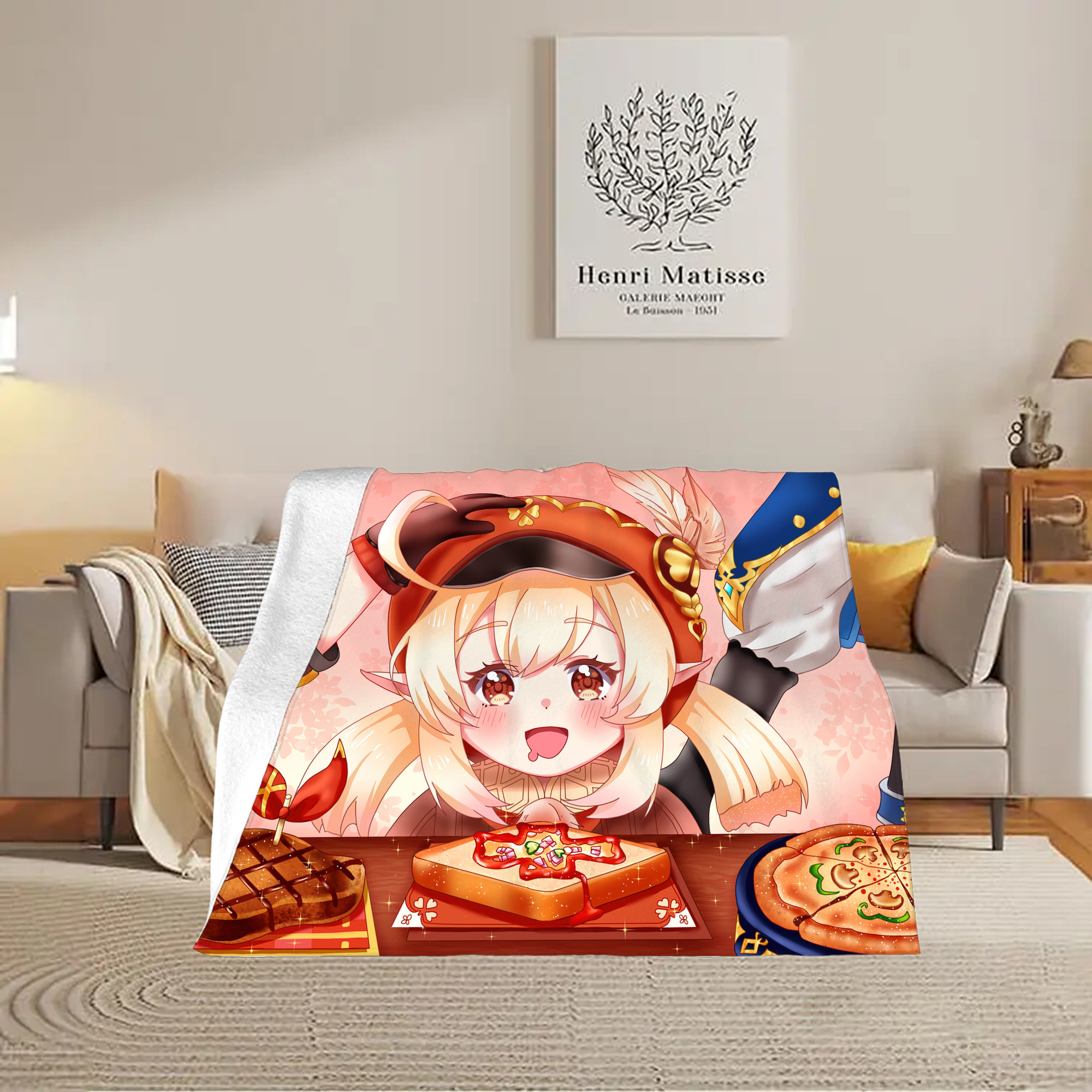 げんし神 genshin フランネルブランケット・多サイズ対応（横型）