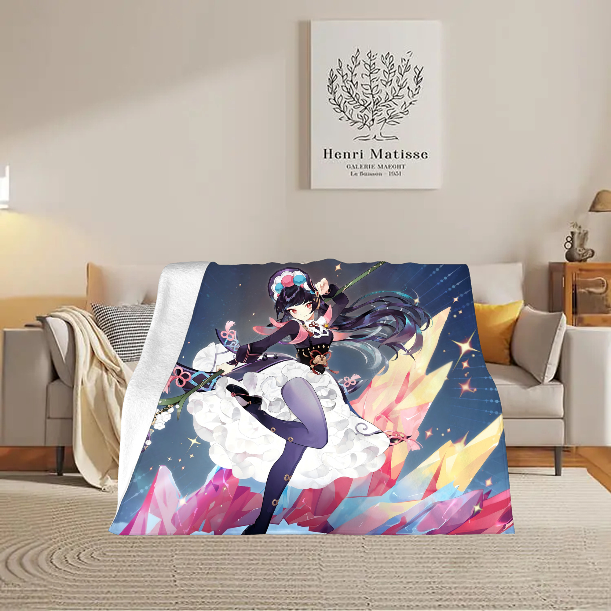 げんし神 genshin フランネルブランケット・多サイズ対応（横型）