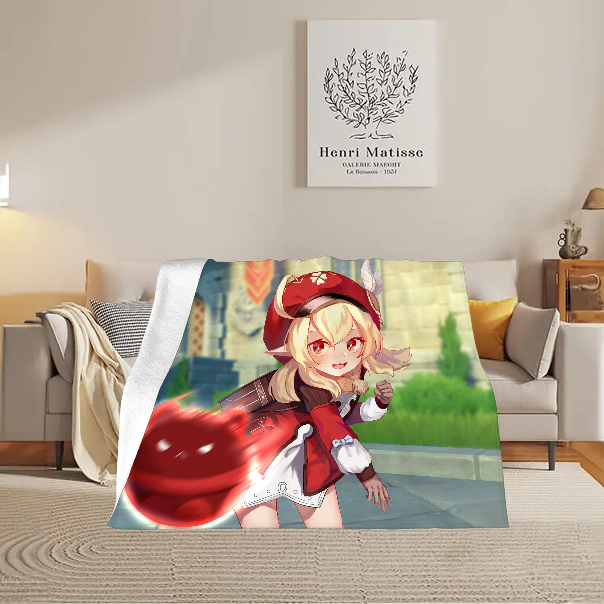 げんし神 genshin フランネルブランケット・多サイズ対応（横型）