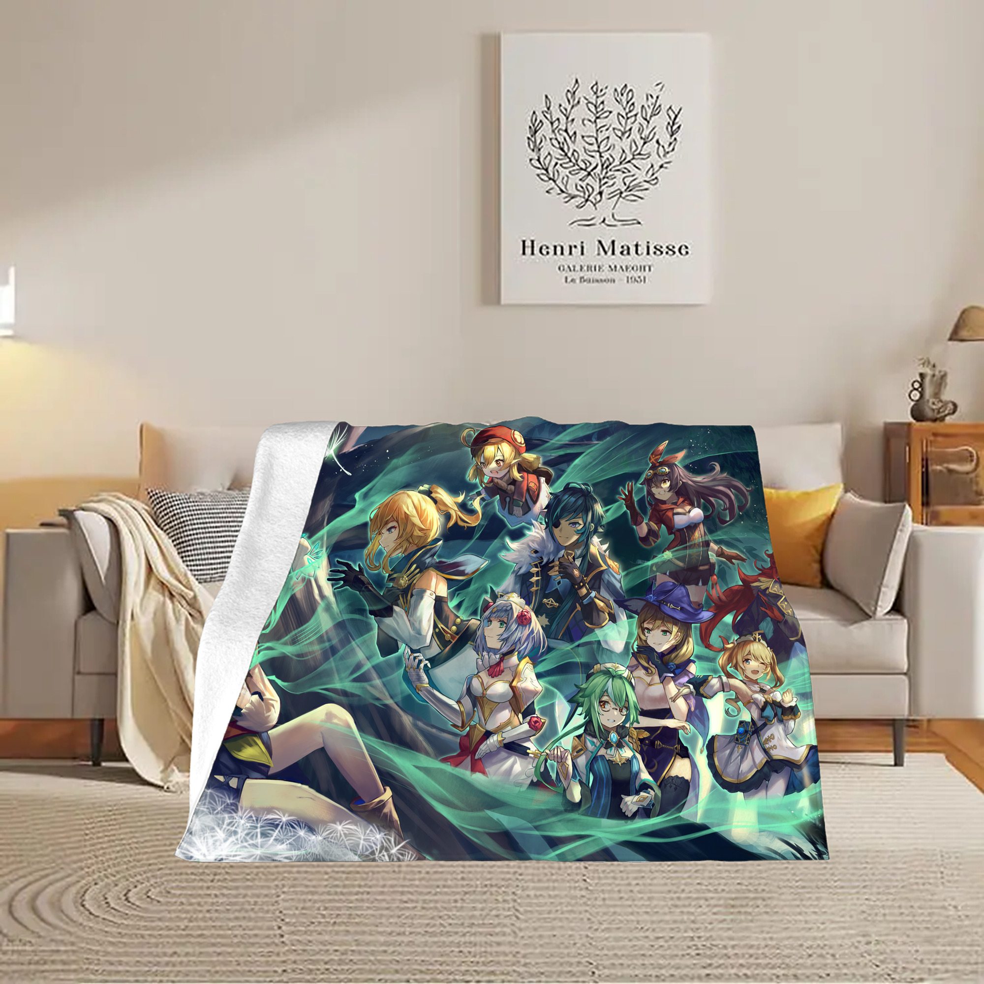 げんし神 genshin フランネルブランケット・多サイズ対応（横型）