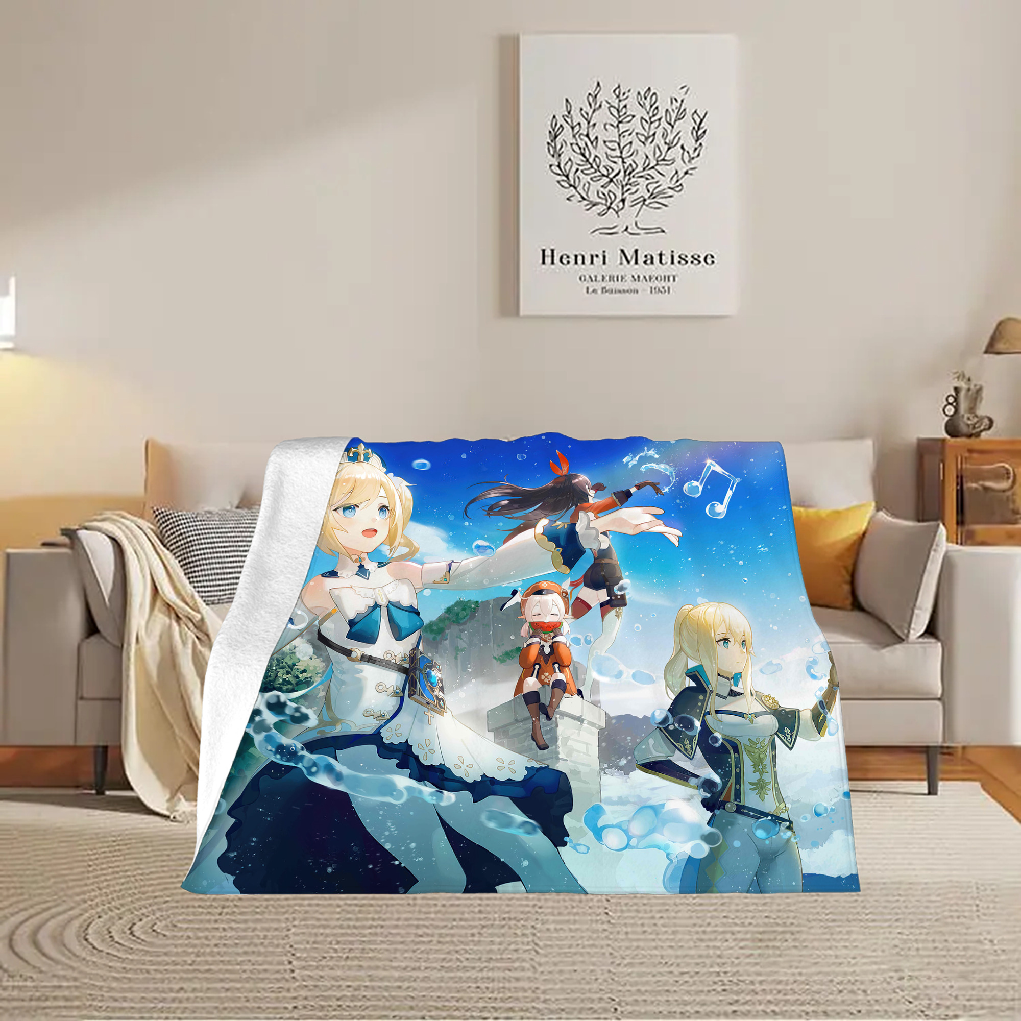 げんし神 genshin フランネルブランケット・多サイズ対応（横型）