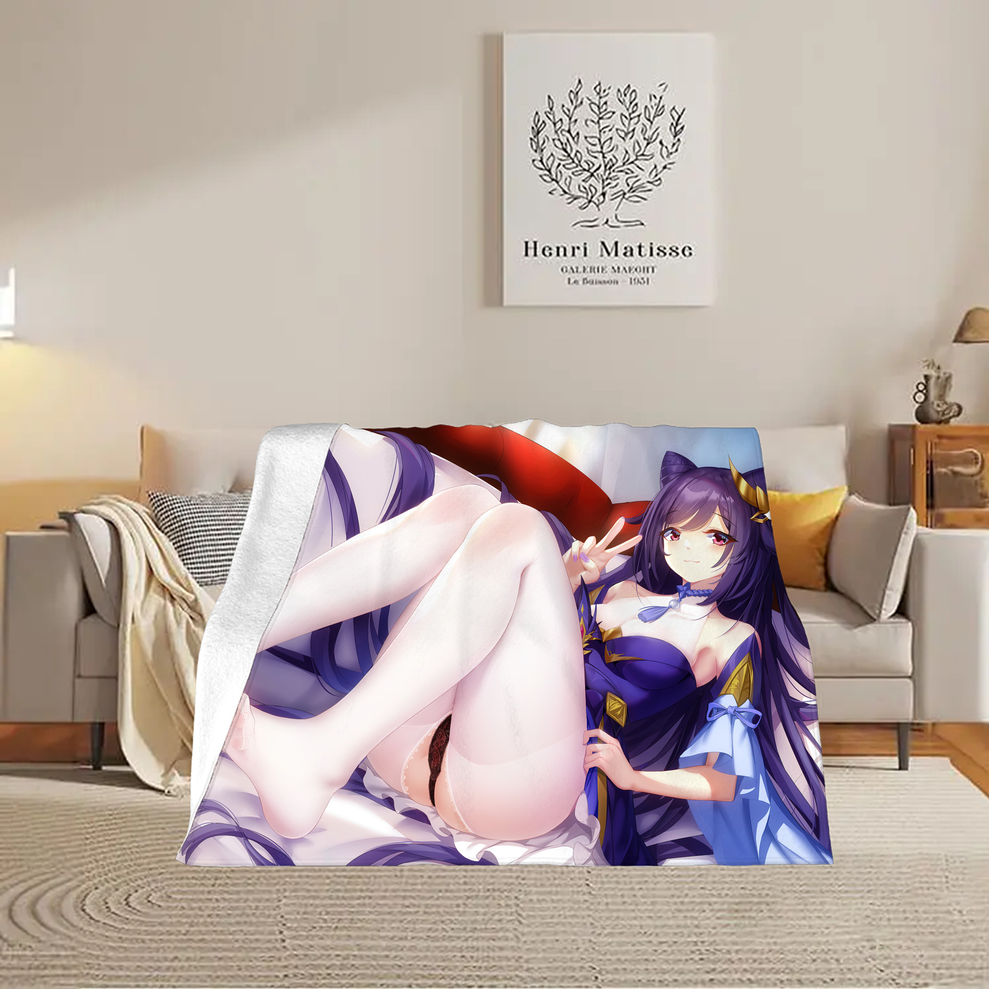 げんし神 genshin フランネルブランケット・多サイズ対応（横型）