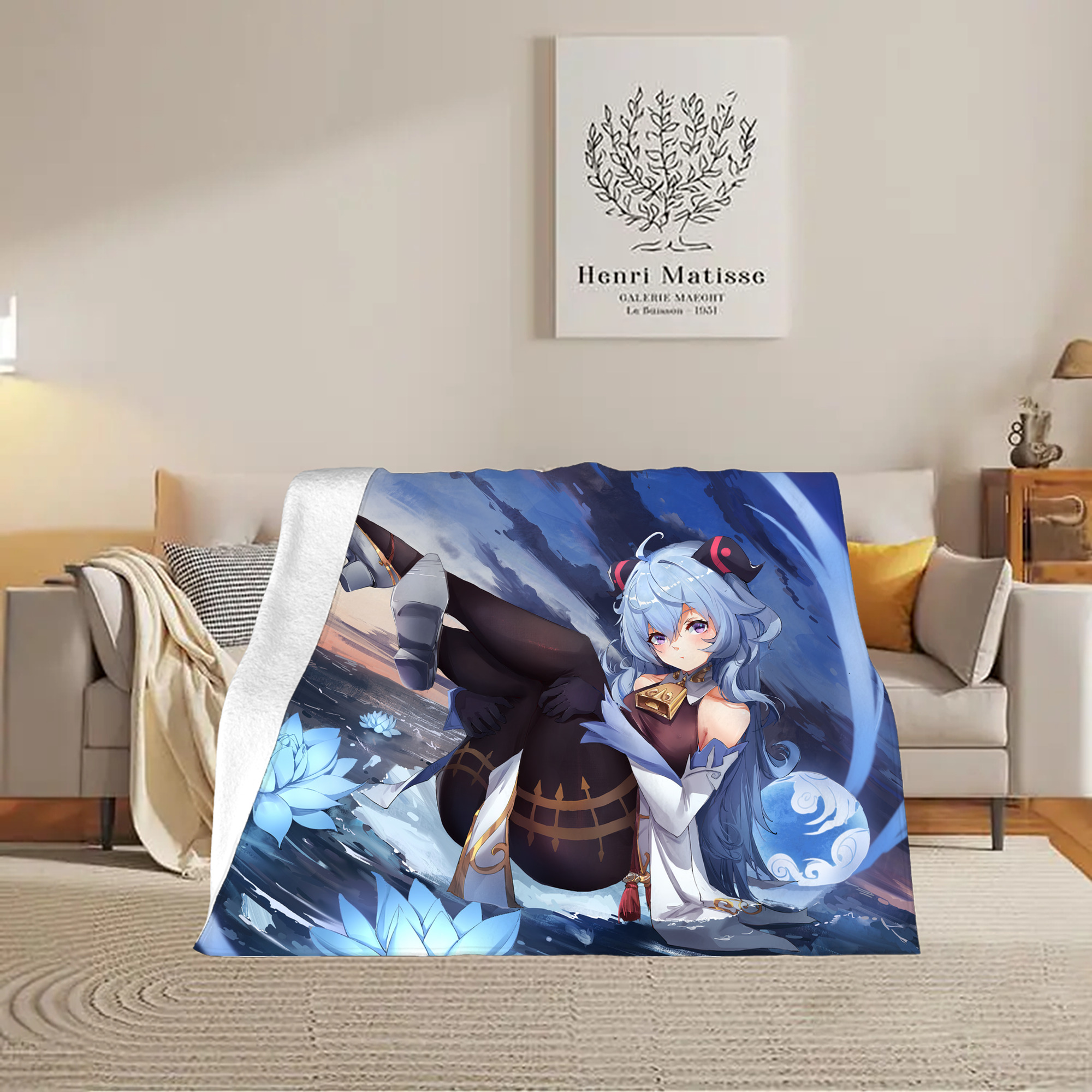 げんし神 genshin フランネルブランケット・多サイズ対応（横型）