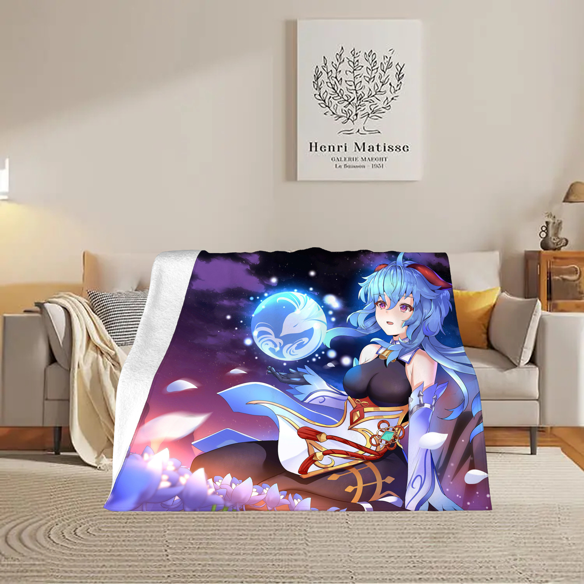 げんし神 genshin フランネルブランケット・多サイズ対応（横型）