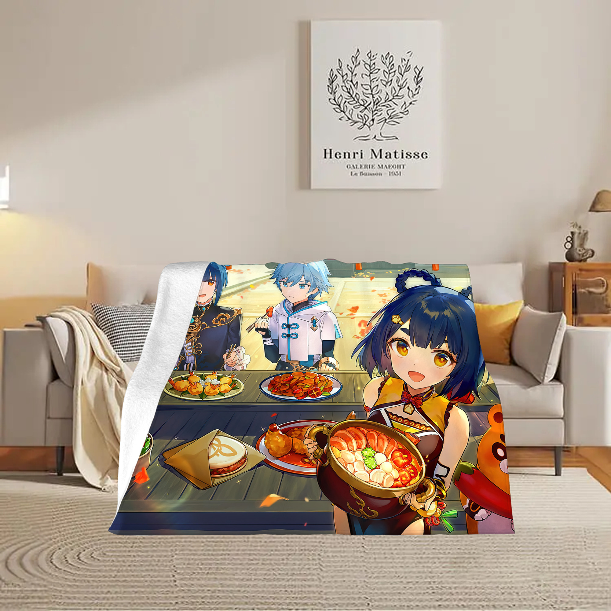 げんし神 genshin フランネルブランケット・多サイズ対応（横型）