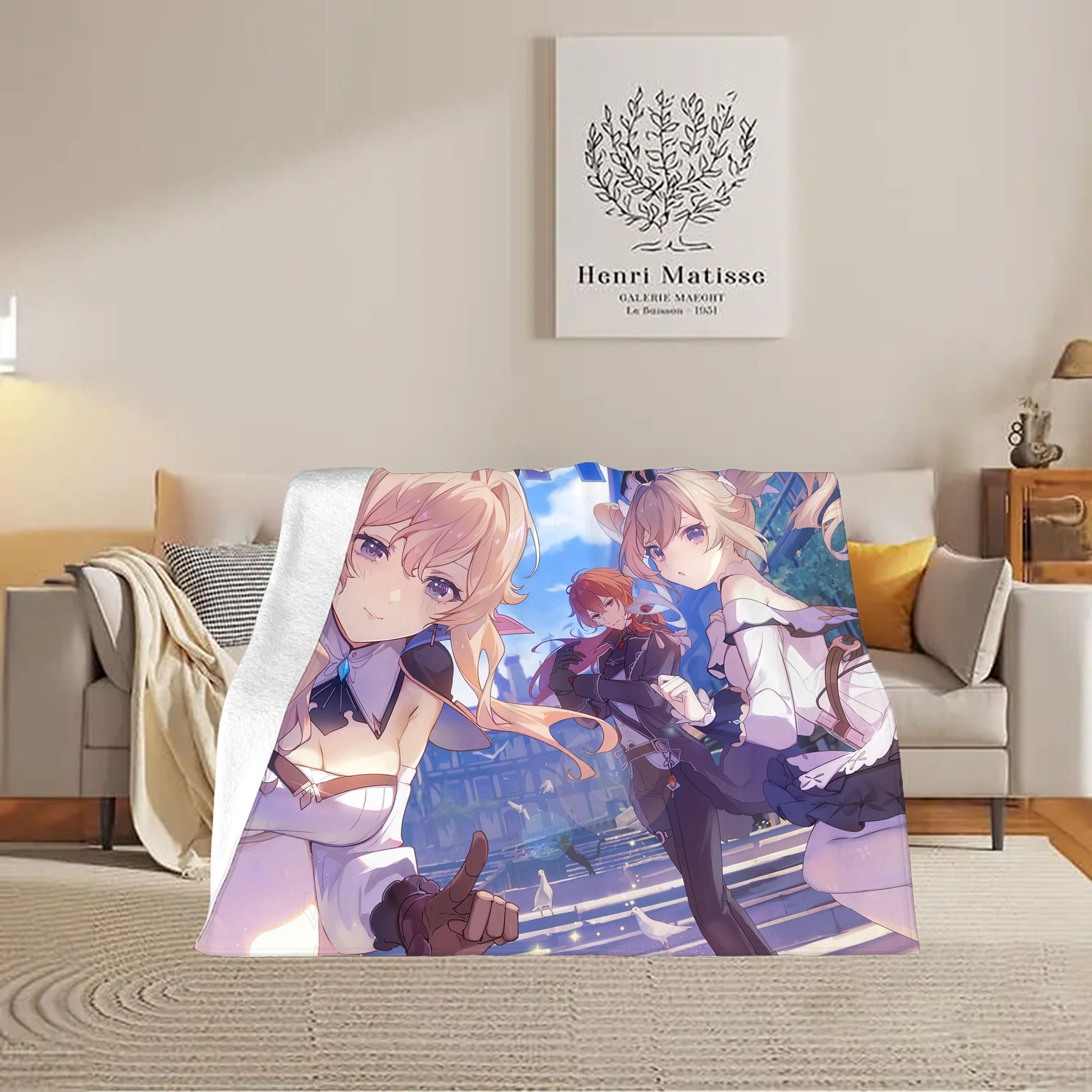 げんし神 genshin フランネルブランケット・多サイズ対応（横型）