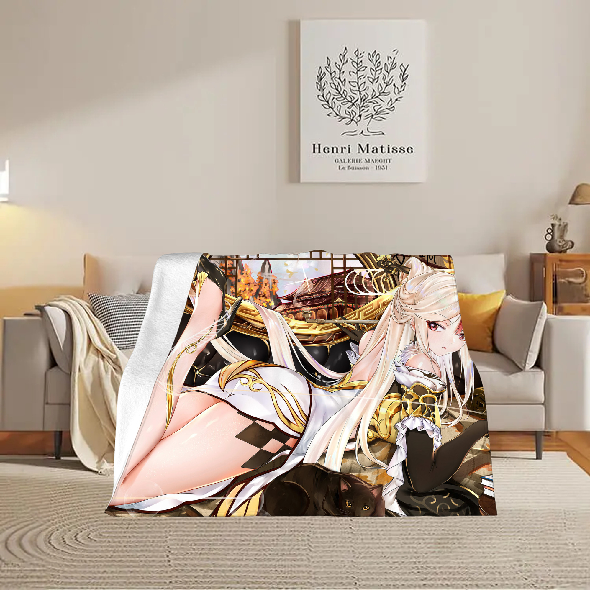 げんし神 genshin フランネルブランケット・多サイズ対応（横型）