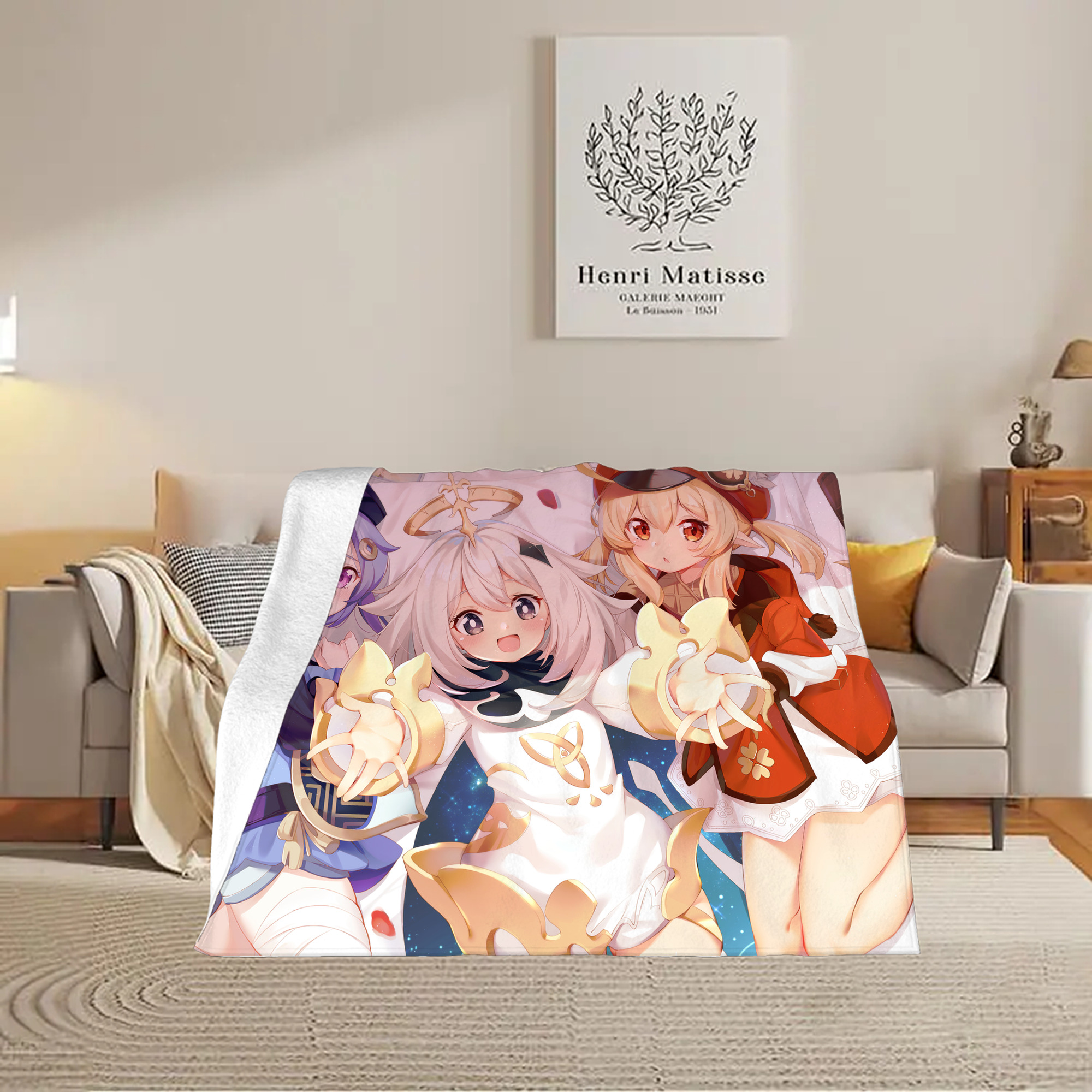 げんし神 genshin フランネルブランケット・多サイズ対応（横型）