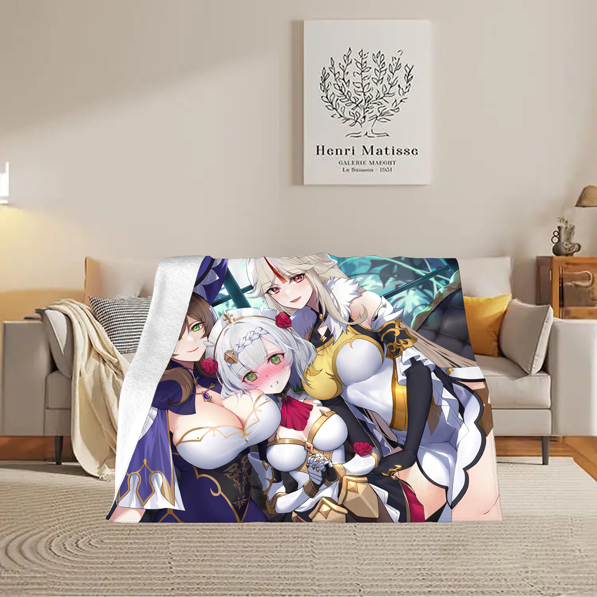 げんし神 genshin フランネルブランケット・多サイズ対応（横型）