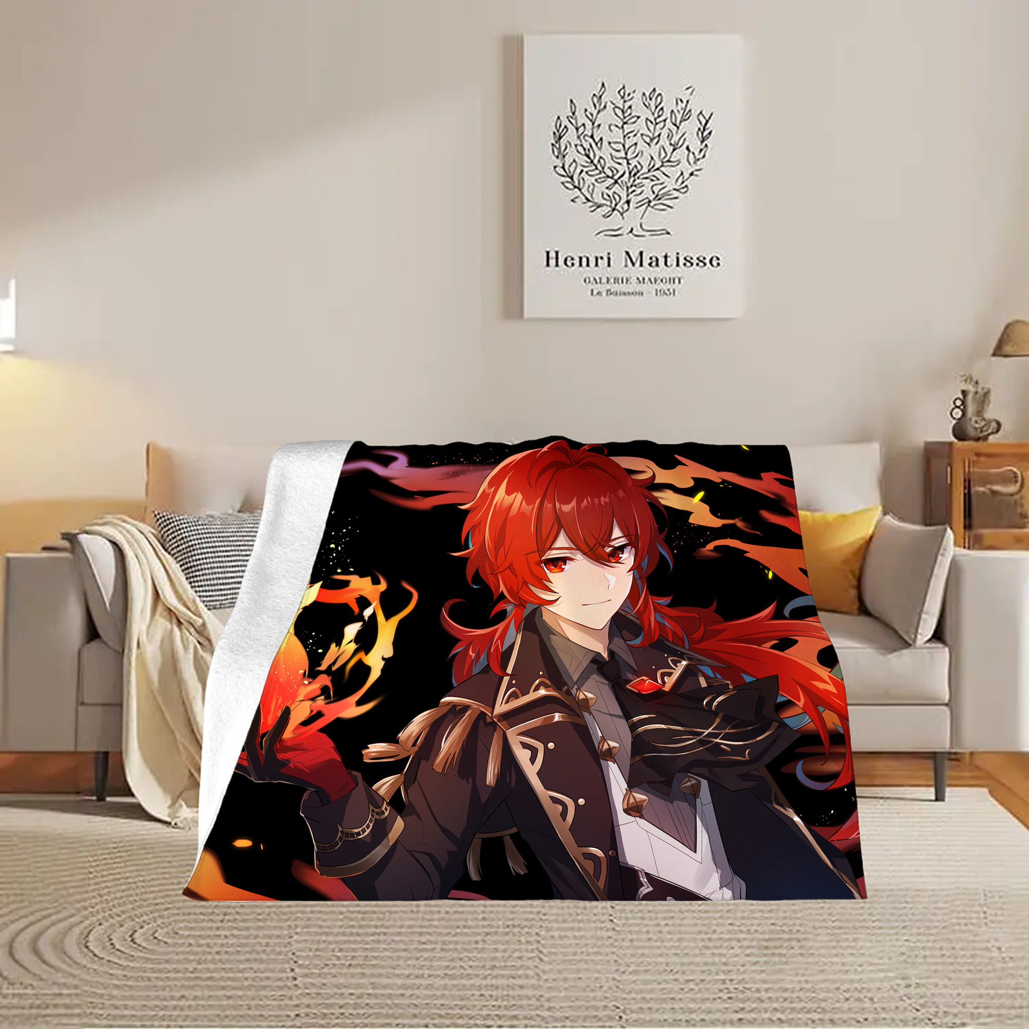 げんし神 genshin フランネルブランケット・多サイズ対応（横型）