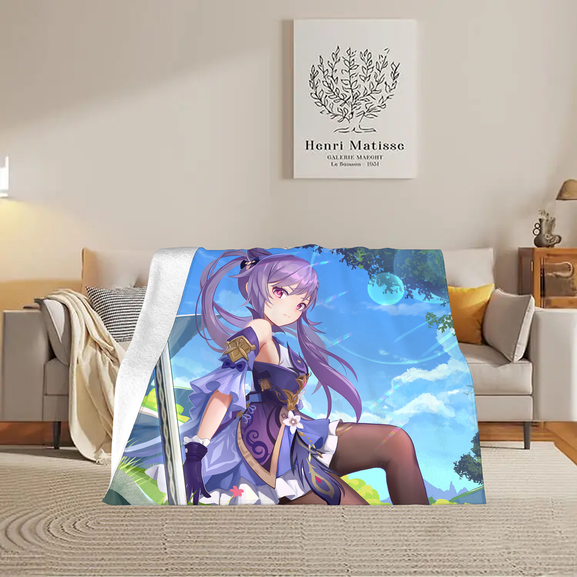 げんし神 genshin フランネルブランケット・多サイズ対応（横型）