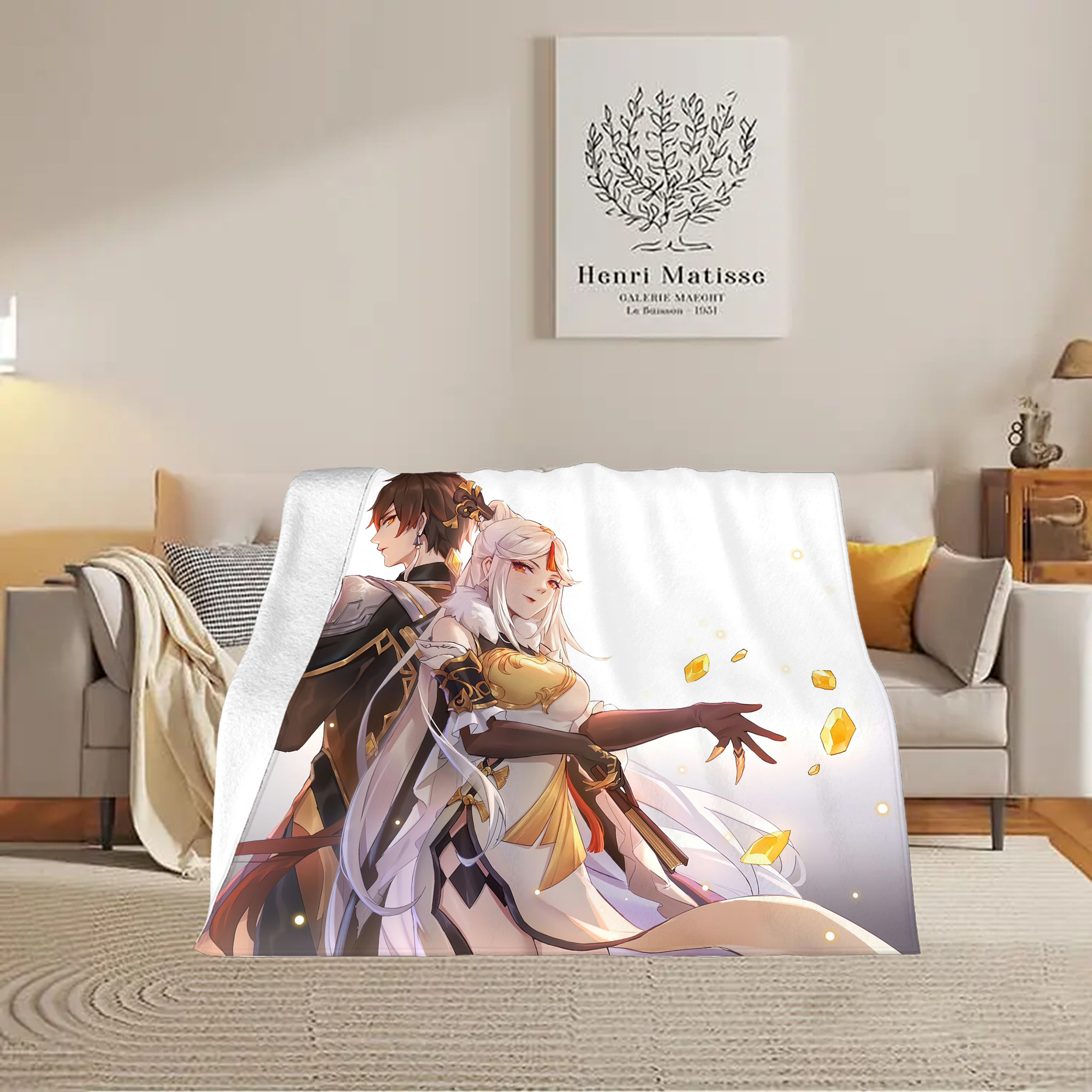 げんし神 genshin フランネルブランケット・多サイズ対応（横型）