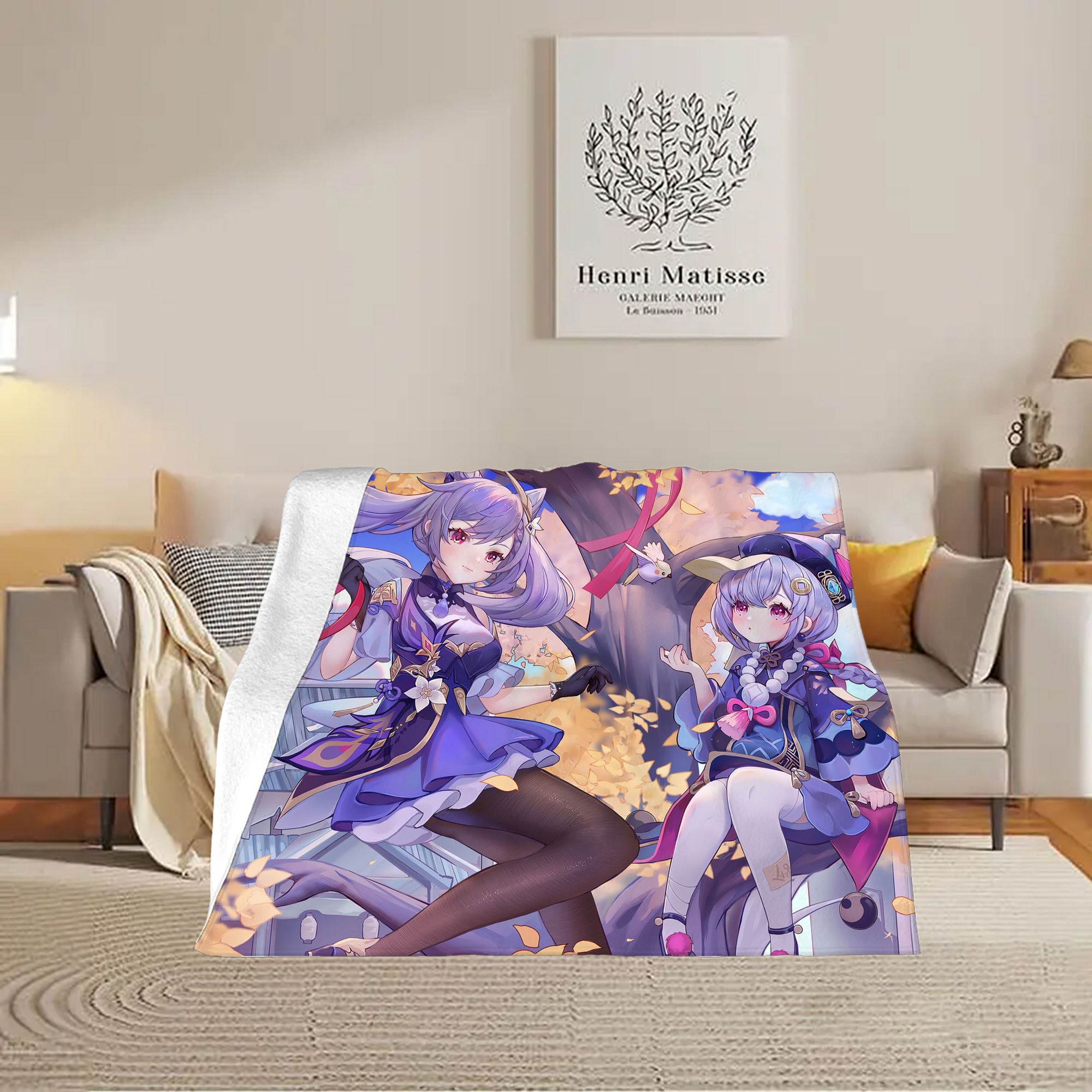 げんし神 genshin フランネルブランケット・多サイズ対応（横型）