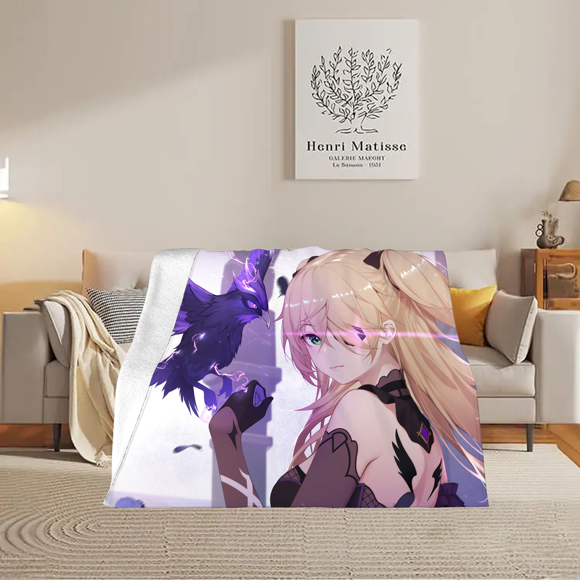 げんし神 genshin フランネルブランケット・多サイズ対応（横型）