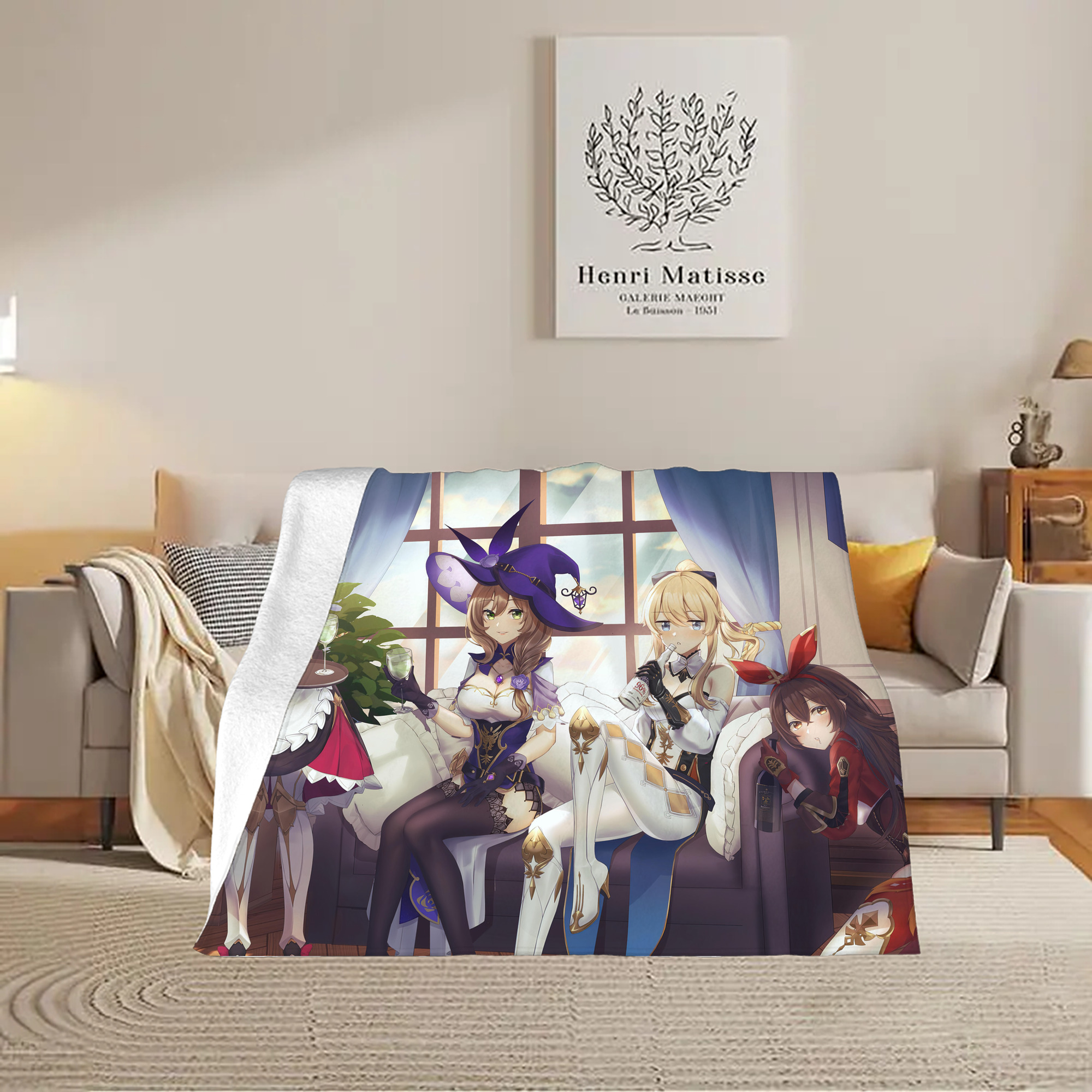 げんし神 genshin フランネルブランケット・多サイズ対応（横型）