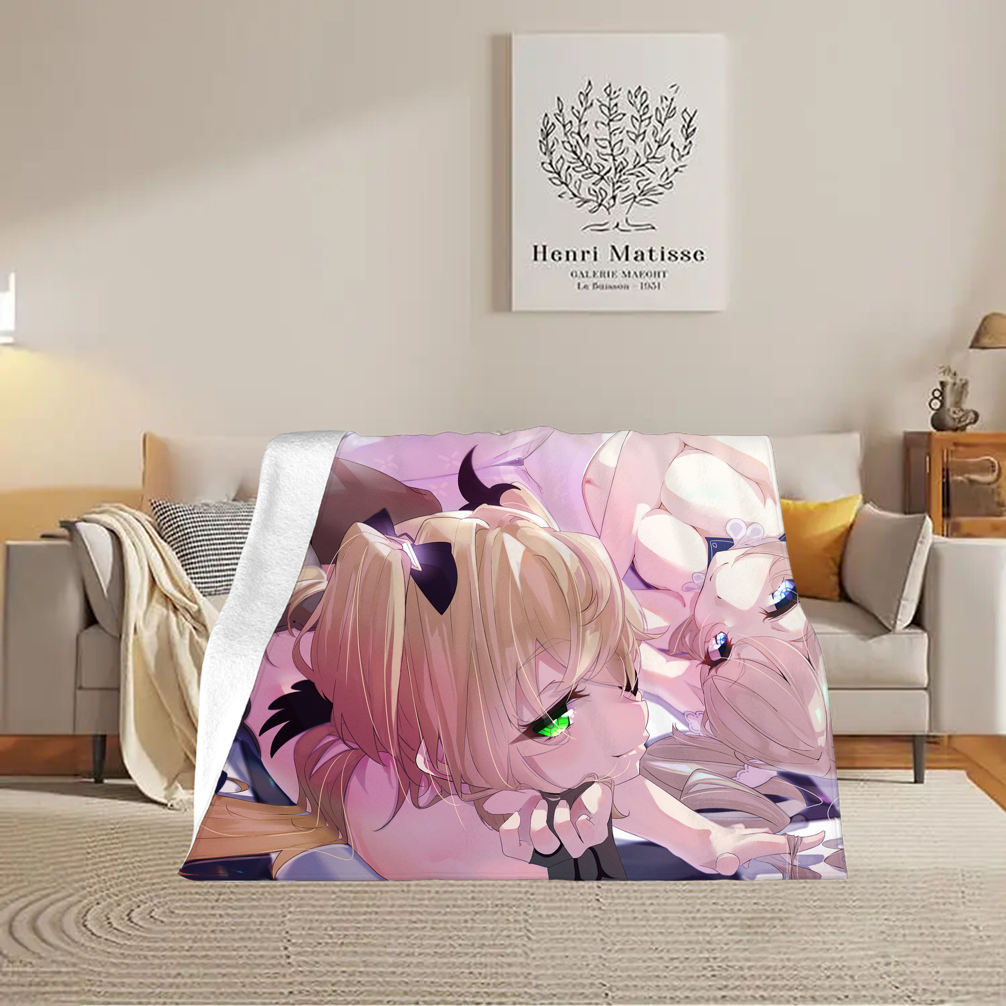 げんし神 genshin フランネルブランケット・多サイズ対応（横型）