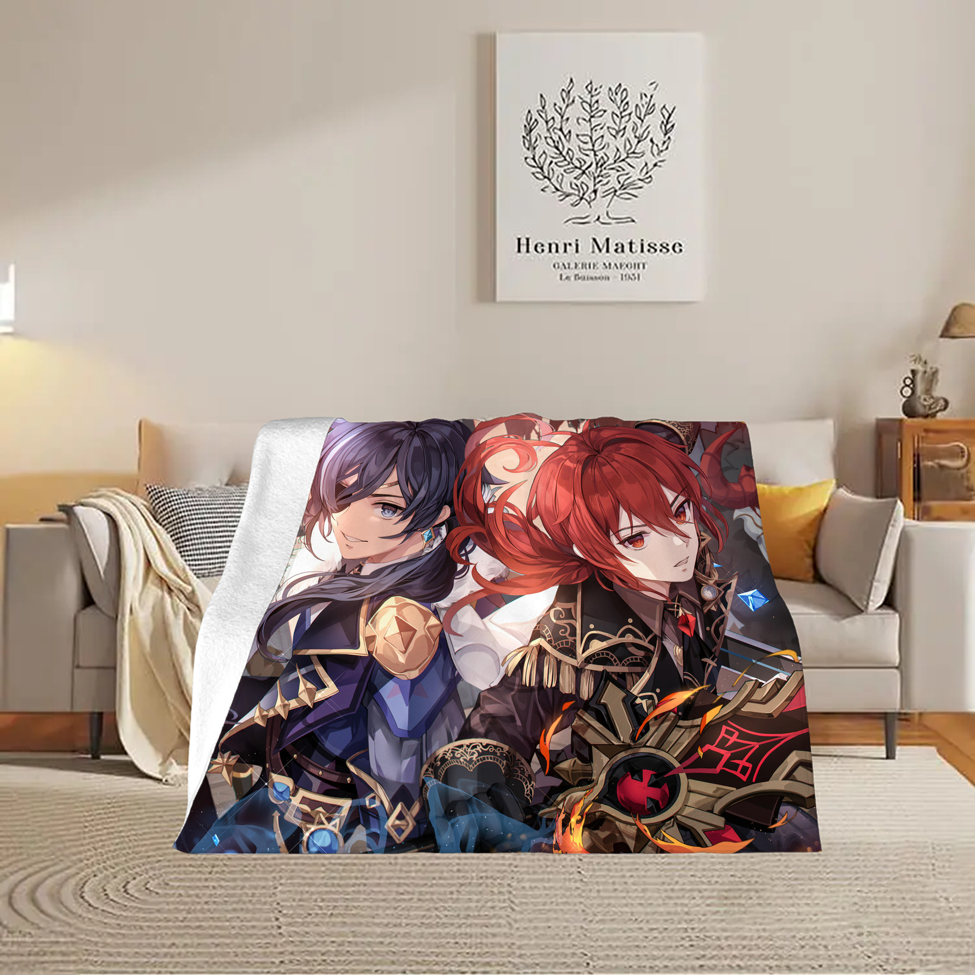 げんし神 genshin フランネルブランケット・多サイズ対応（横型）