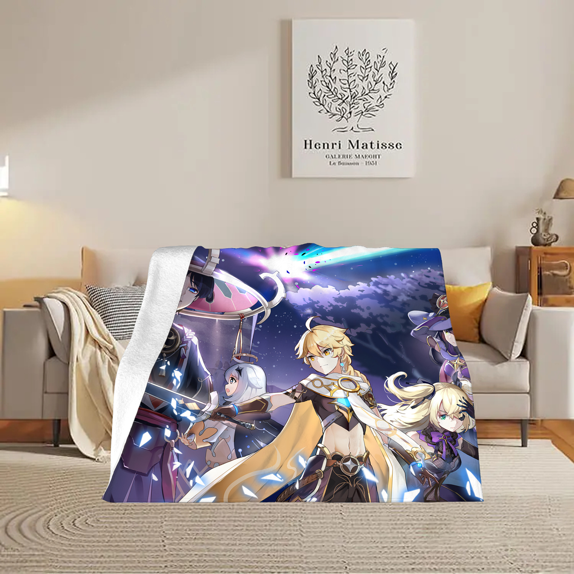 げんし神 genshin フランネルブランケット・多サイズ対応（横型）