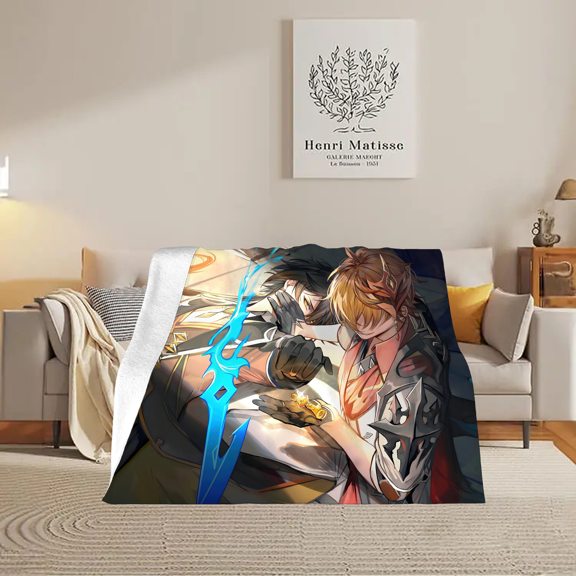 げんし神 genshin フランネルブランケット・多サイズ対応（横型）