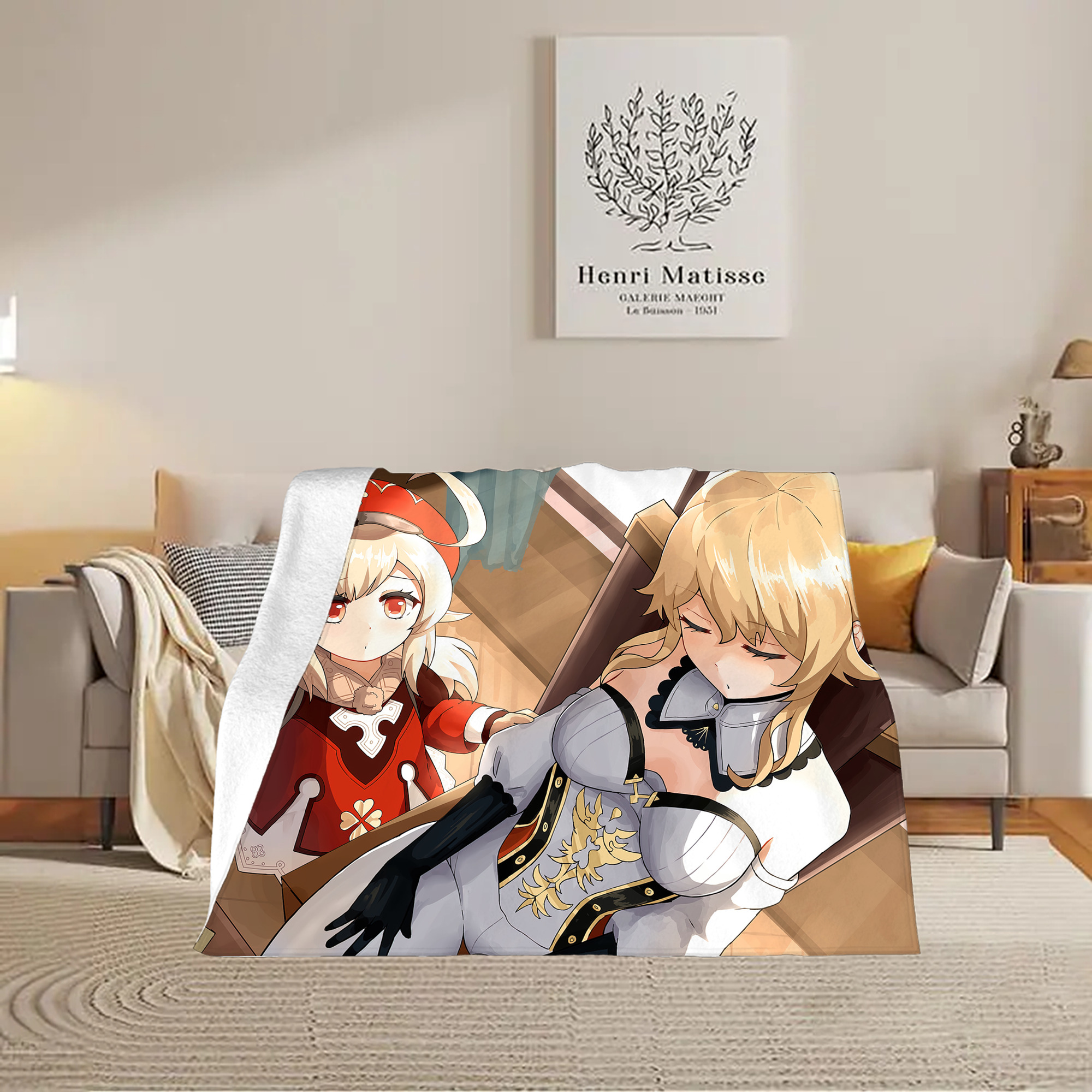 げんし神 genshin フランネルブランケット・多サイズ対応（横型）