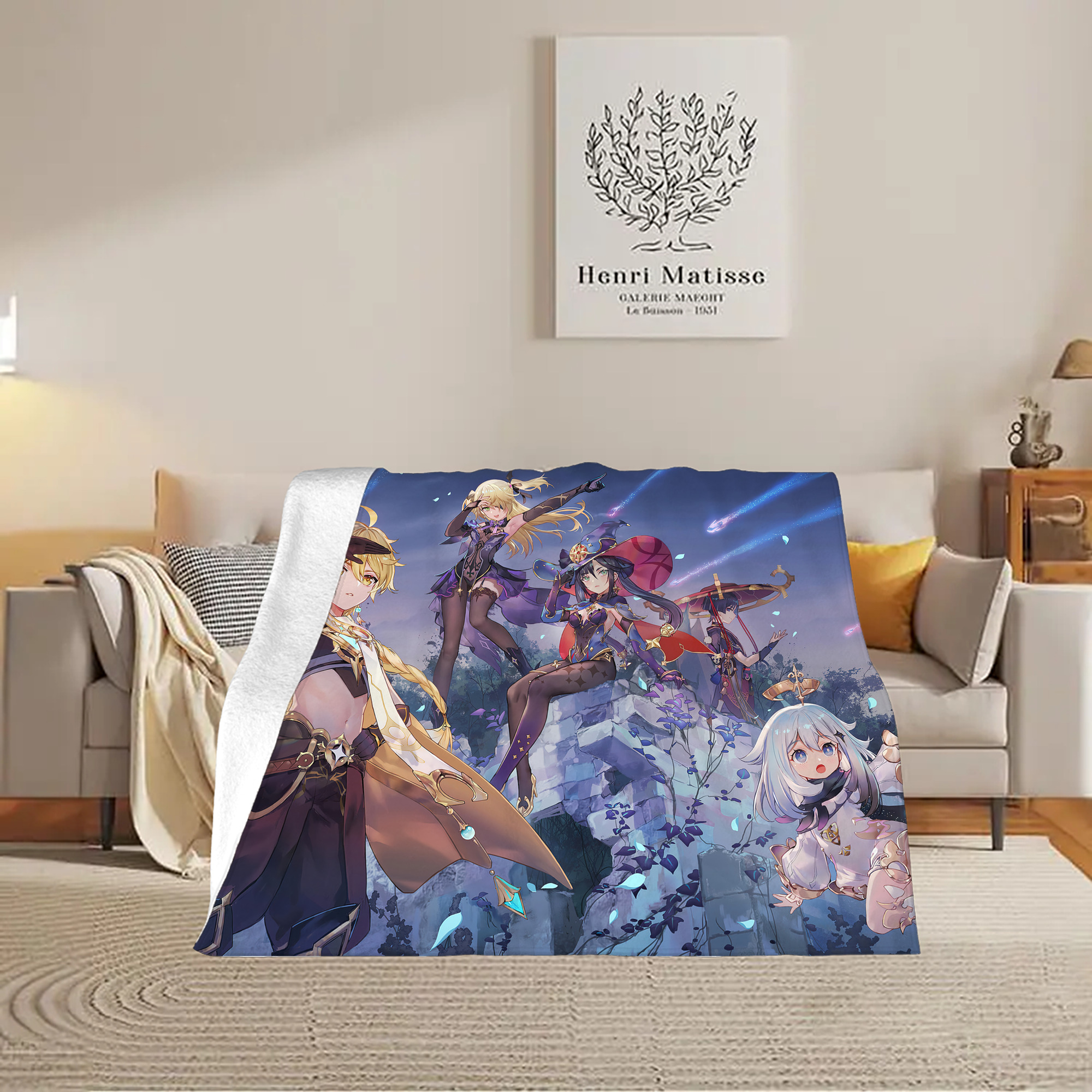 げんし神 genshin フランネルブランケット・多サイズ対応（横型）