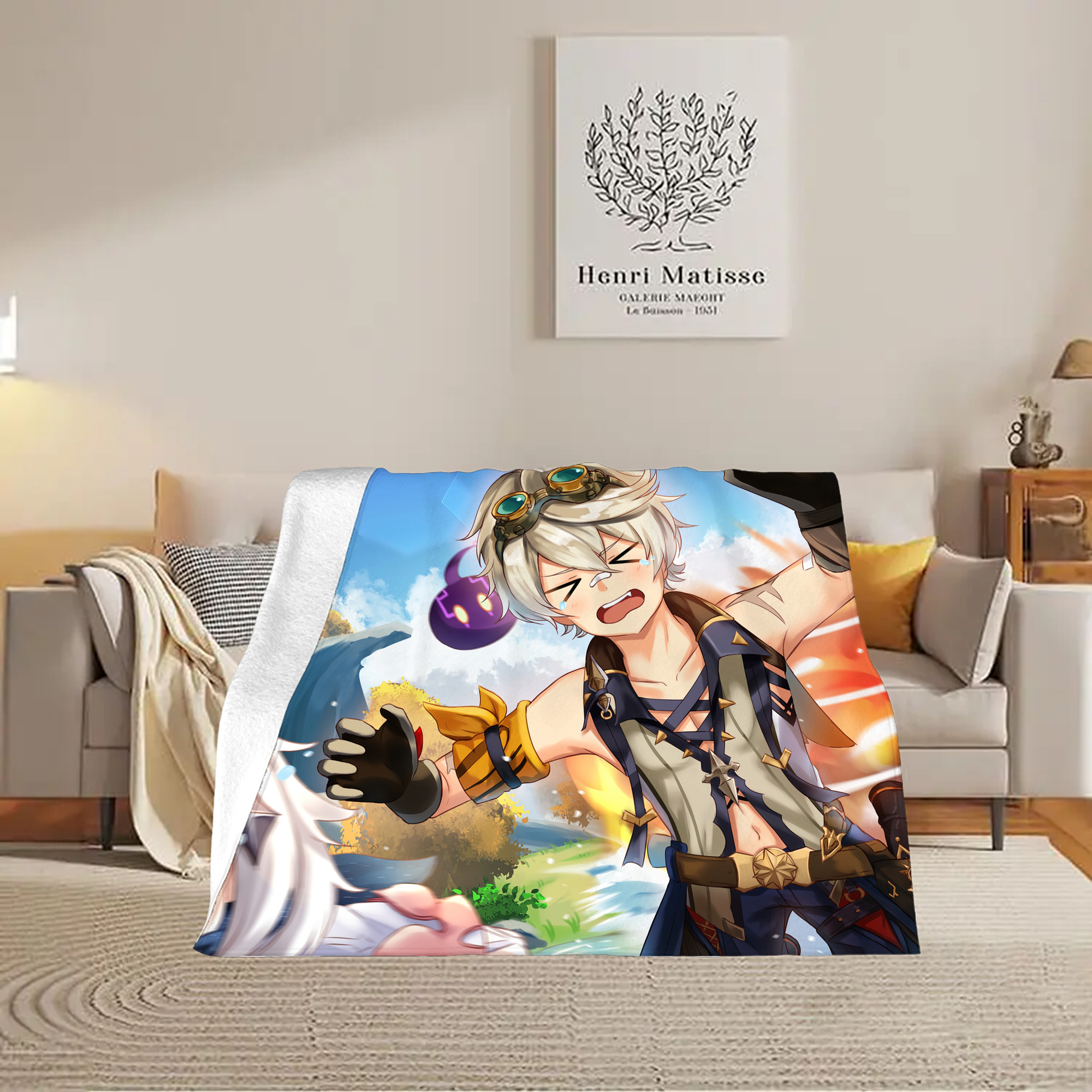 げんし神 genshin フランネルブランケット・多サイズ対応（横型）