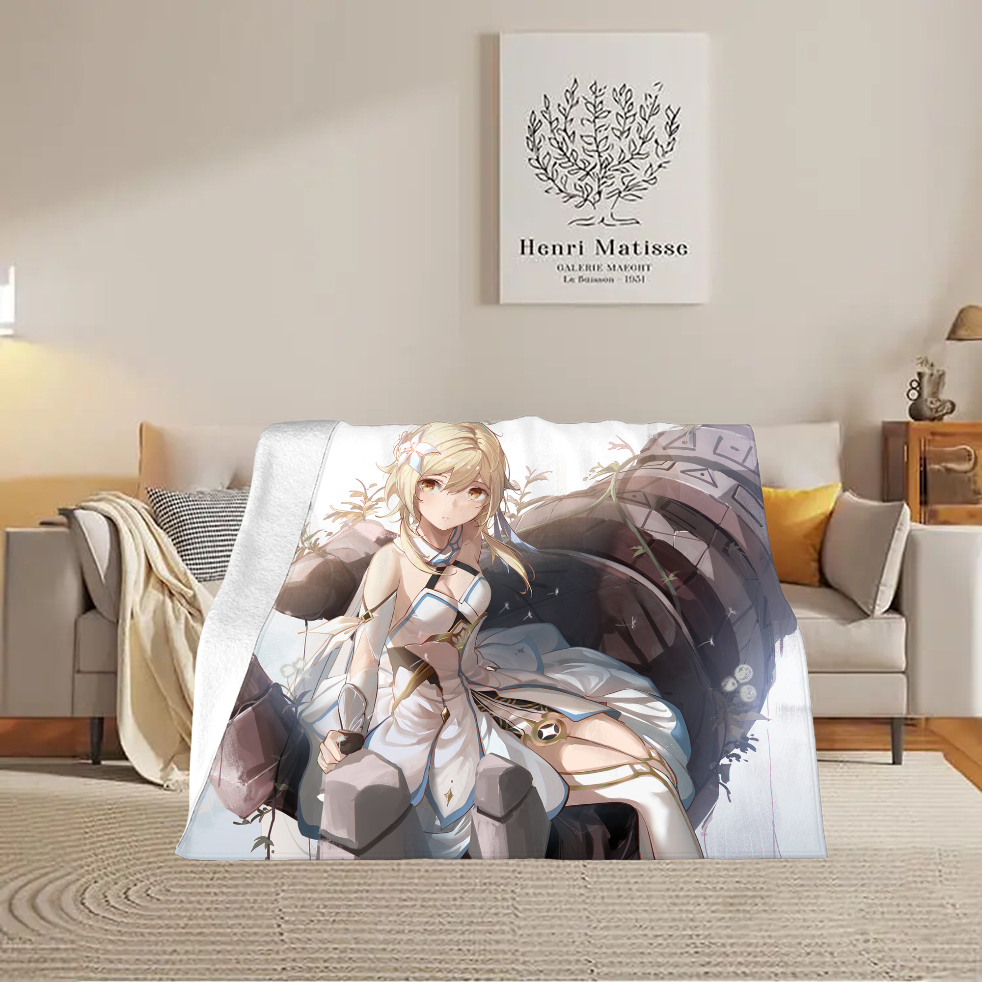 げんし神 genshin フランネルブランケット・多サイズ対応（横型）