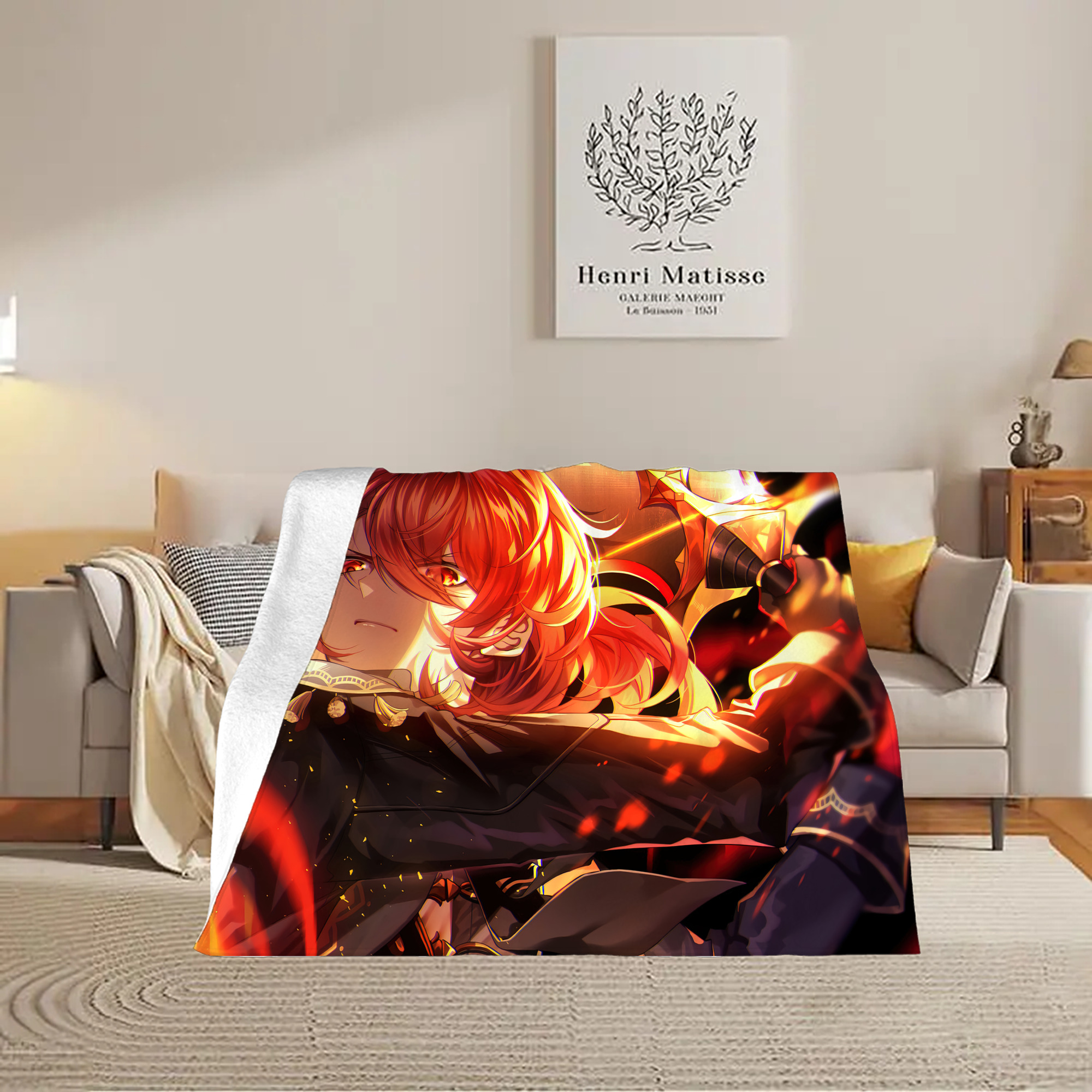 げんし神 genshin フランネルブランケット・多サイズ対応（横型）