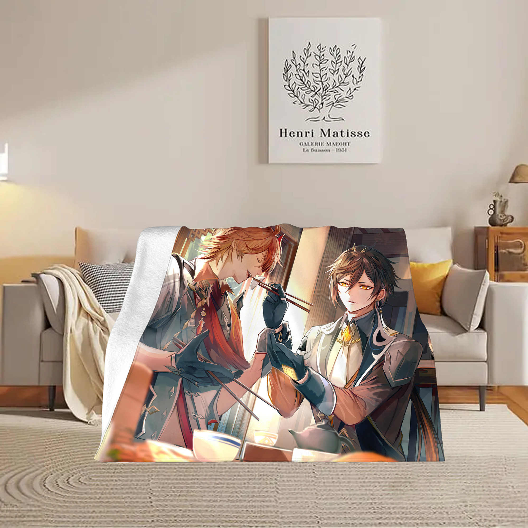 げんし神 genshin フランネルブランケット・多サイズ対応（横型）