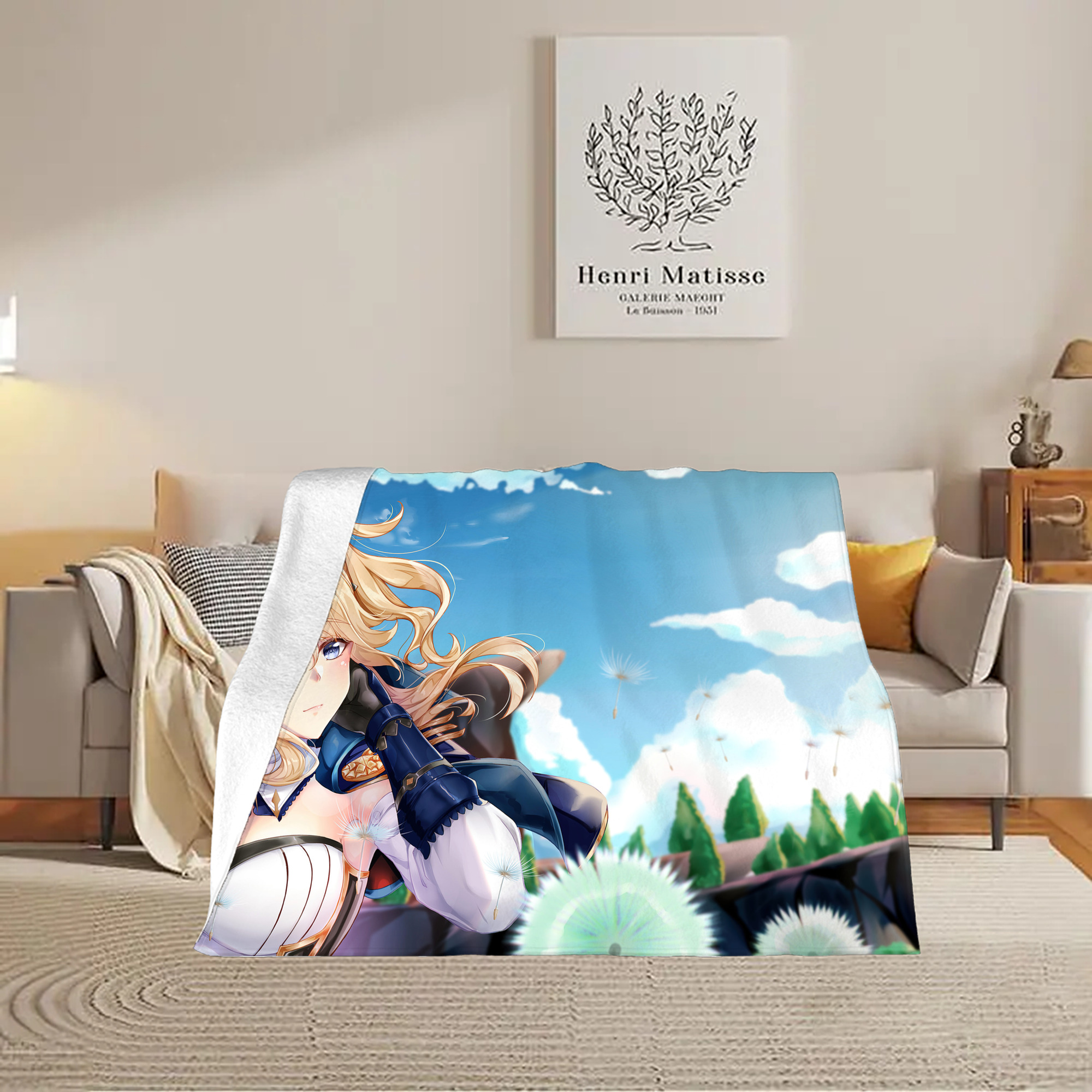 げんし神 genshin フランネルブランケット・多サイズ対応（横型）