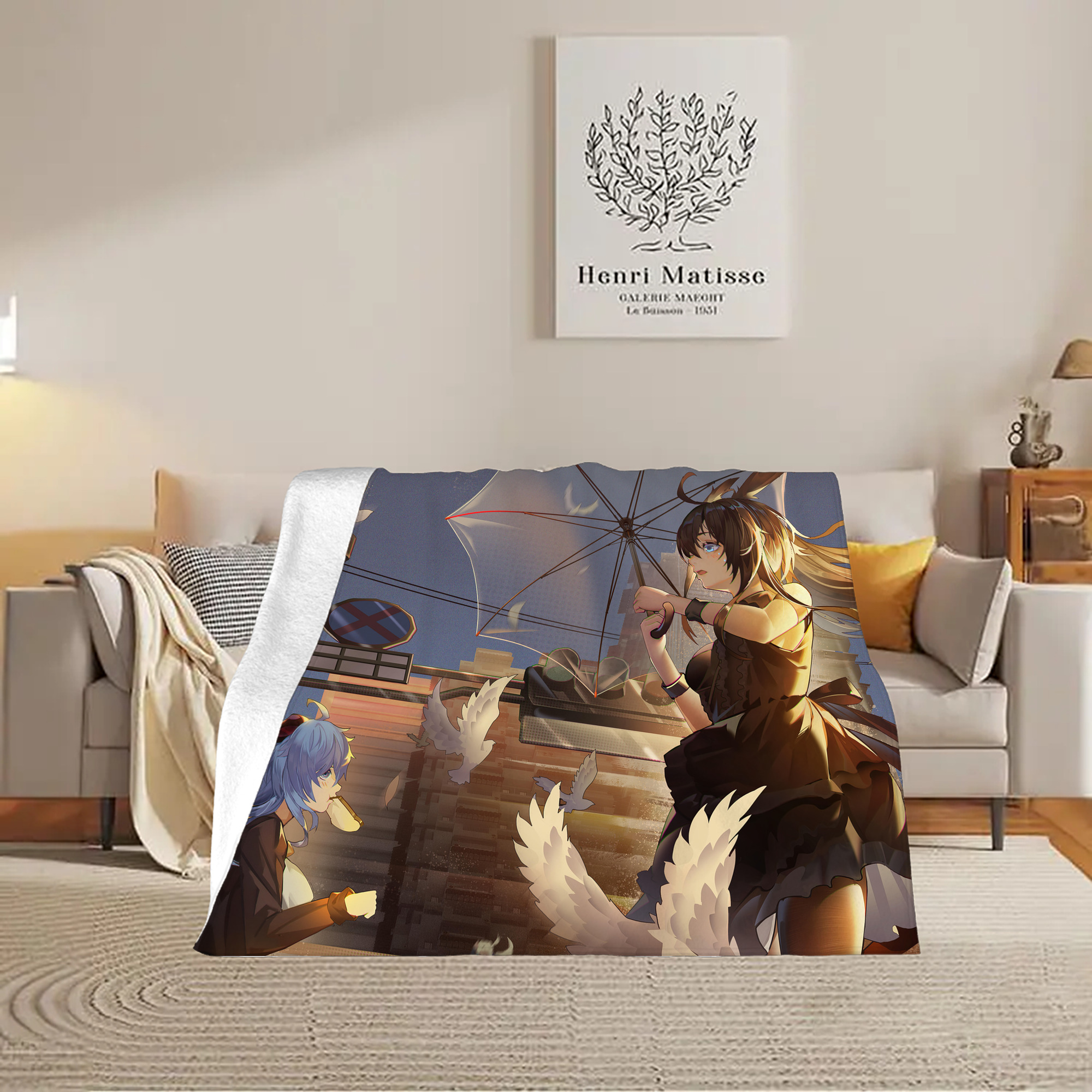 げんし神 genshin フランネルブランケット・多サイズ対応（横型）