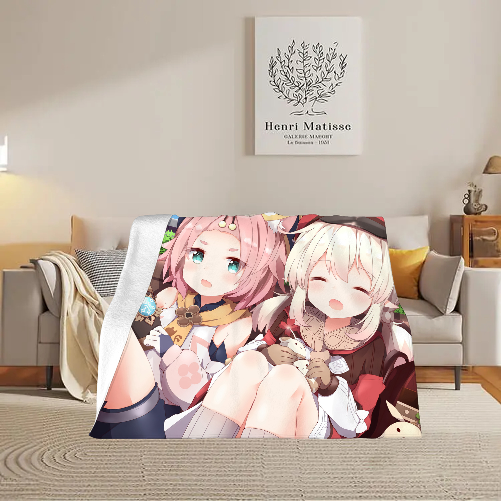 げんし神 genshin フランネルブランケット・多サイズ対応（横型）