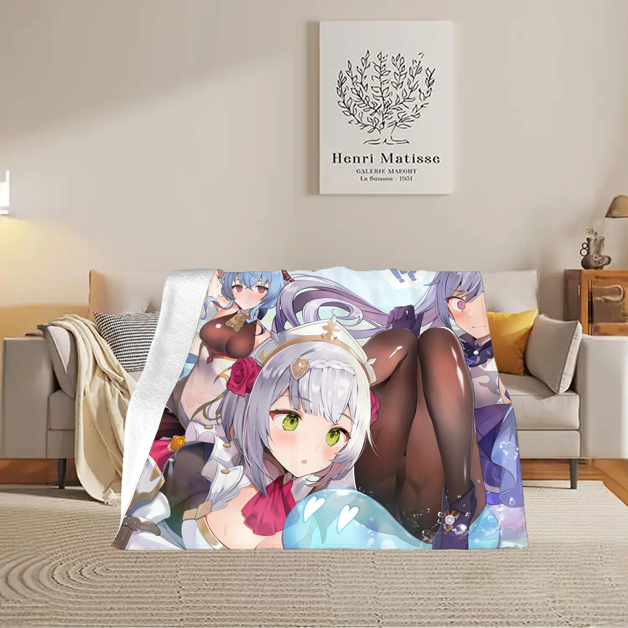 げんし神 genshin フランネルブランケット・多サイズ対応（横型）