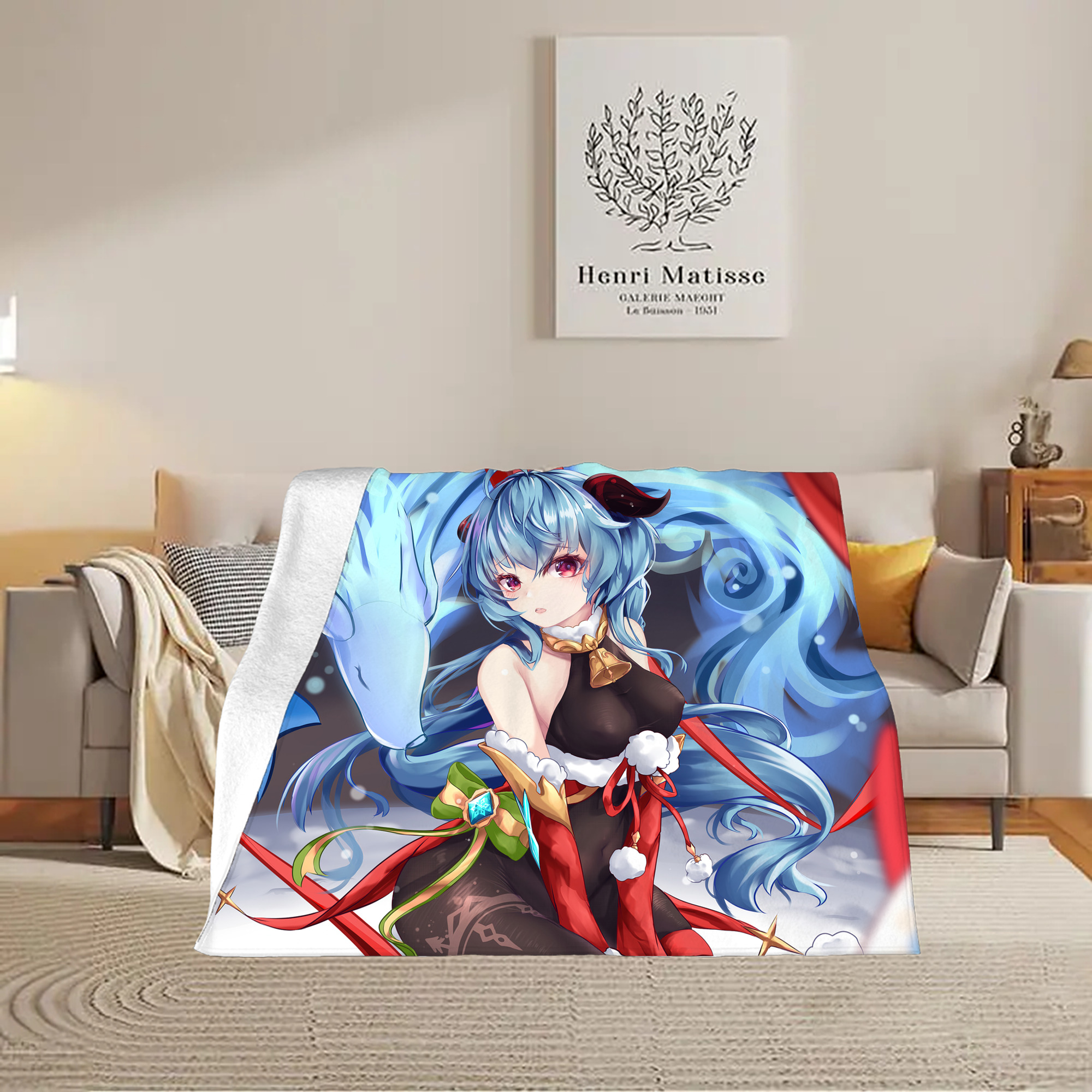 げんし神 genshin フランネルブランケット・多サイズ対応（横型）