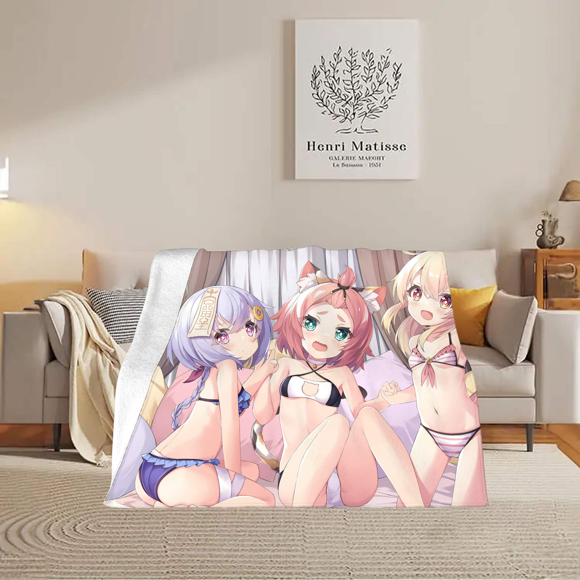 げんし神 genshin フランネルブランケット・多サイズ対応（横型）