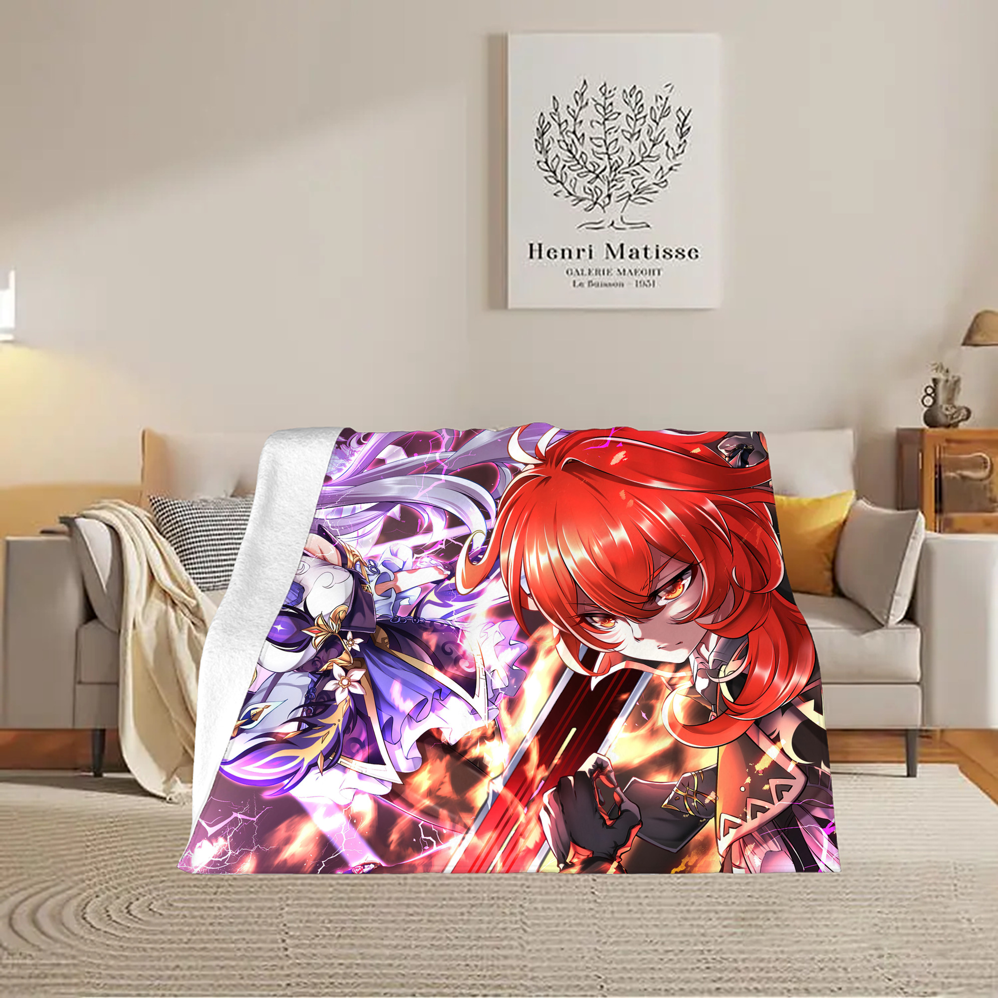 げんし神 genshin フランネルブランケット・多サイズ対応（横型）