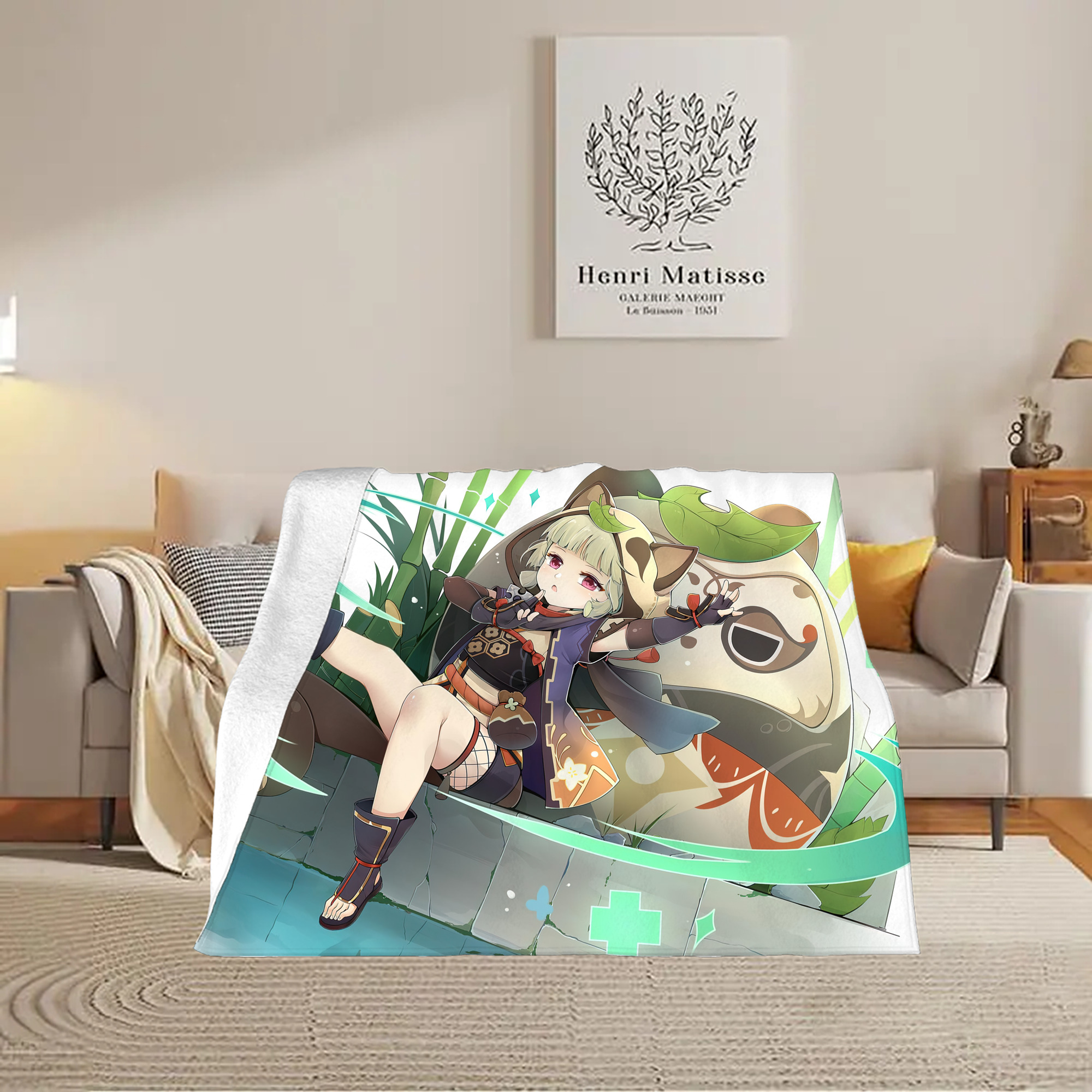 げんし神 genshin フランネルブランケット・多サイズ対応（横型）