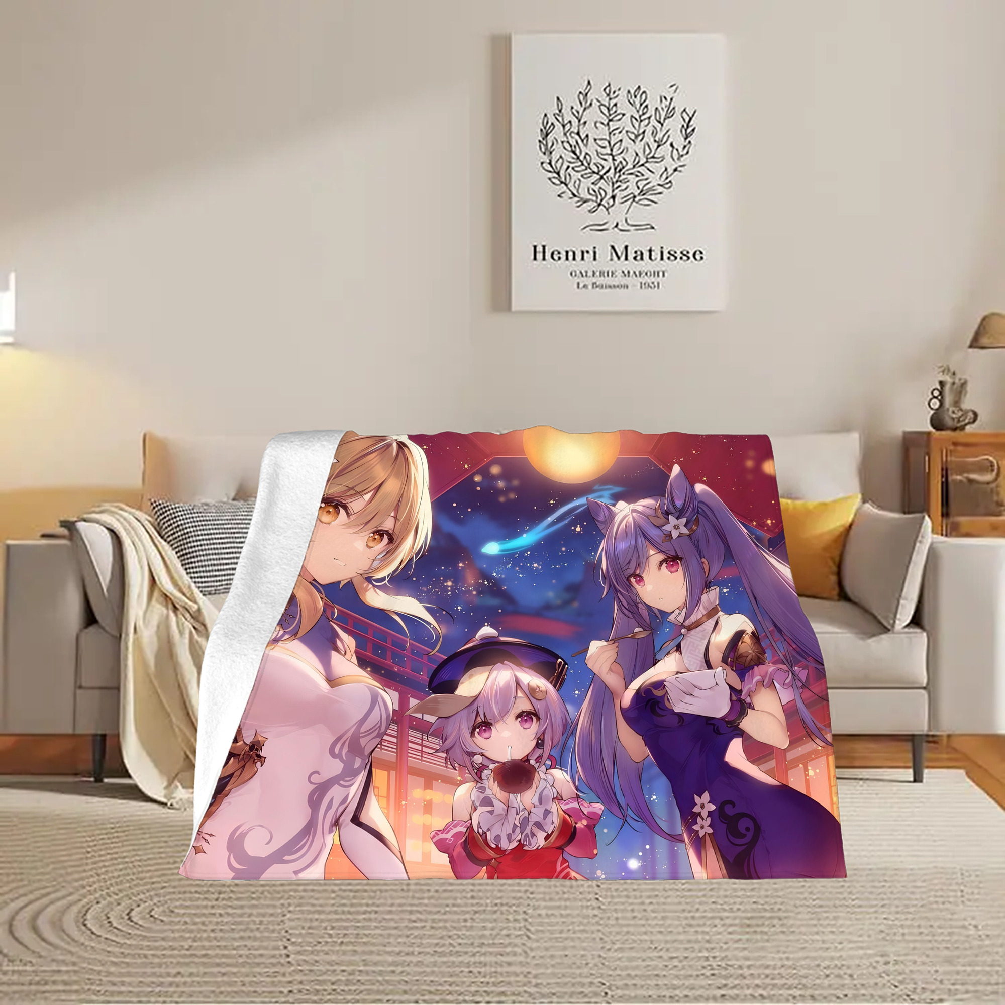 げんし神 genshin フランネルブランケット・多サイズ対応（横型）