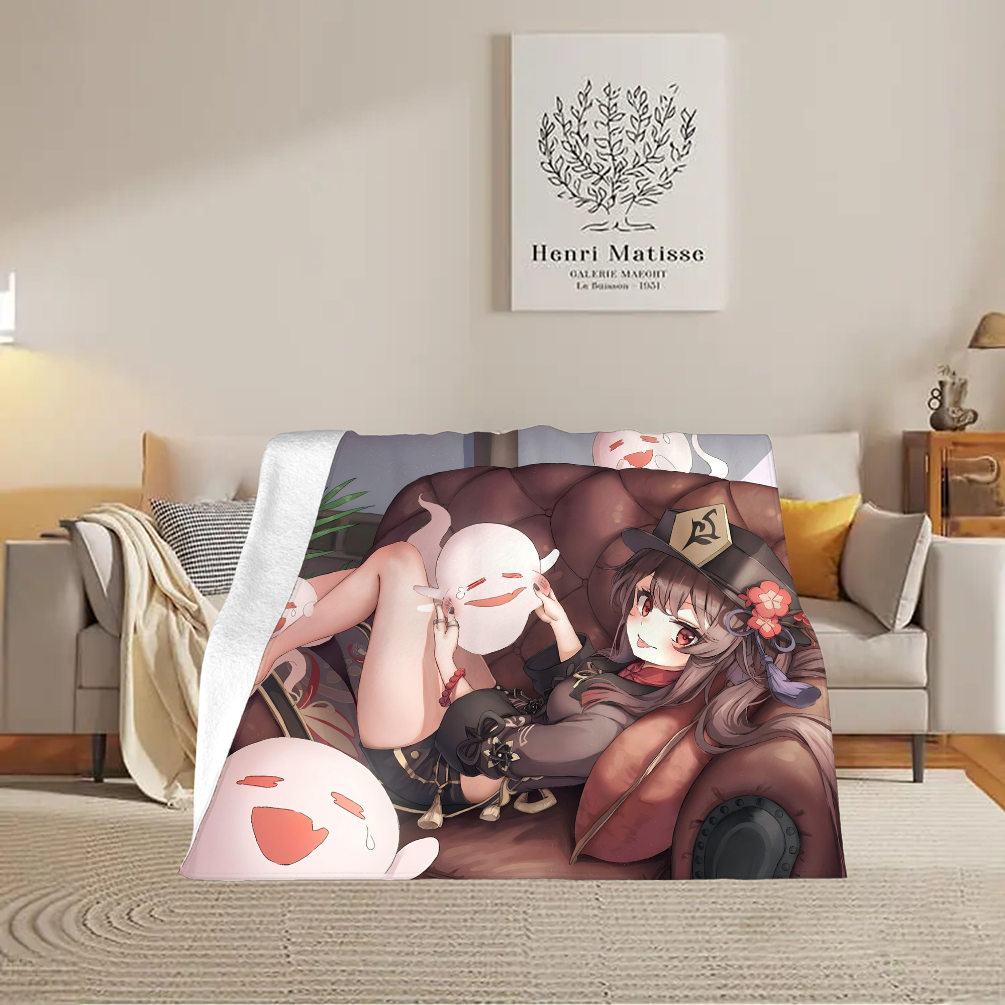 げんし神 genshin フランネルブランケット・多サイズ対応（横型）