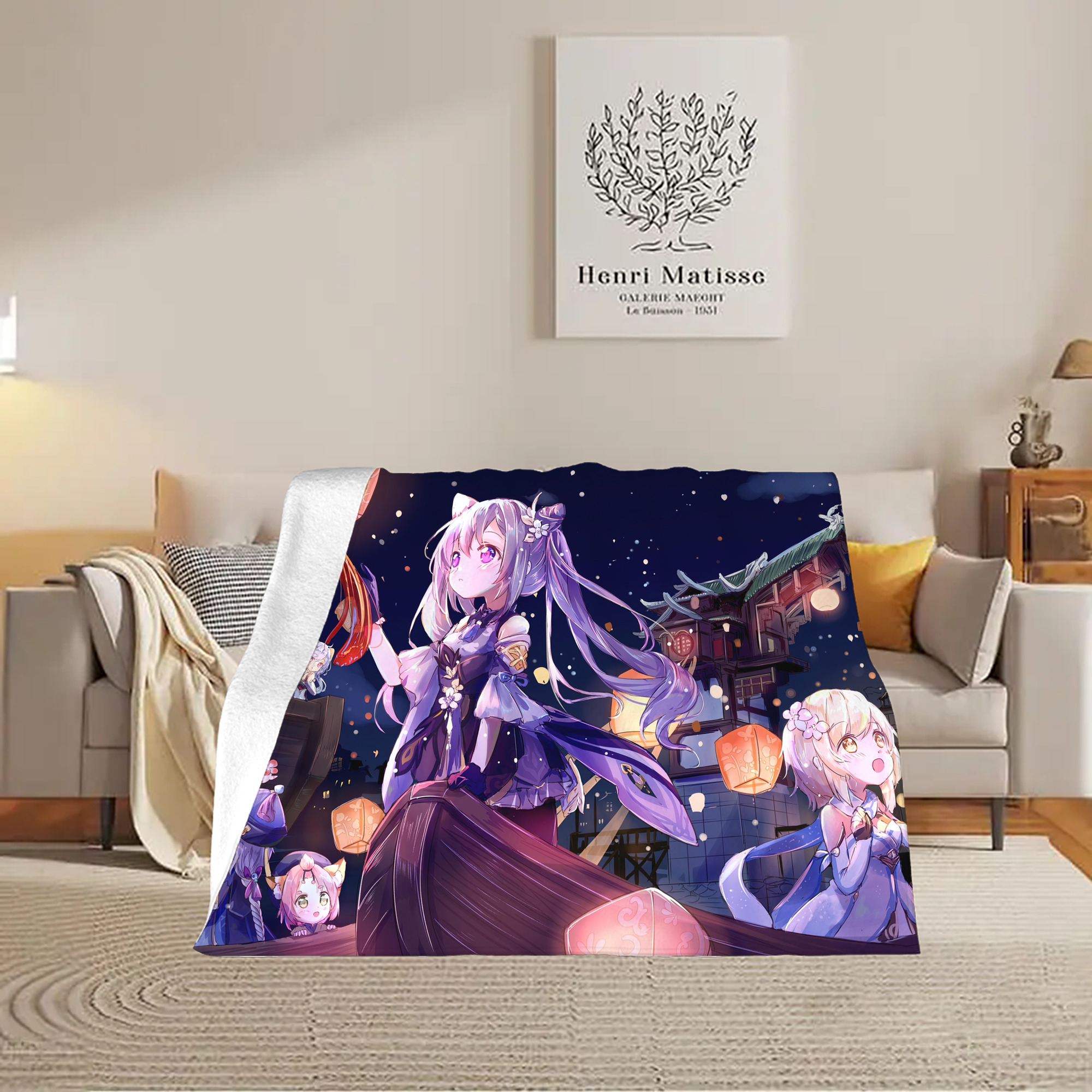 げんし神 genshin フランネルブランケット・多サイズ対応（横型）