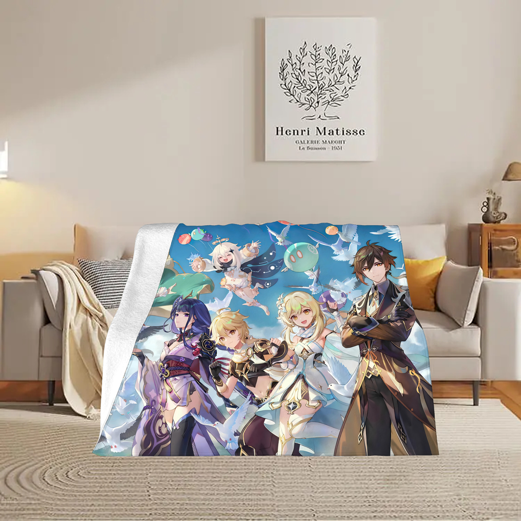 げんし神 genshin フランネルブランケット・多サイズ対応（横型）