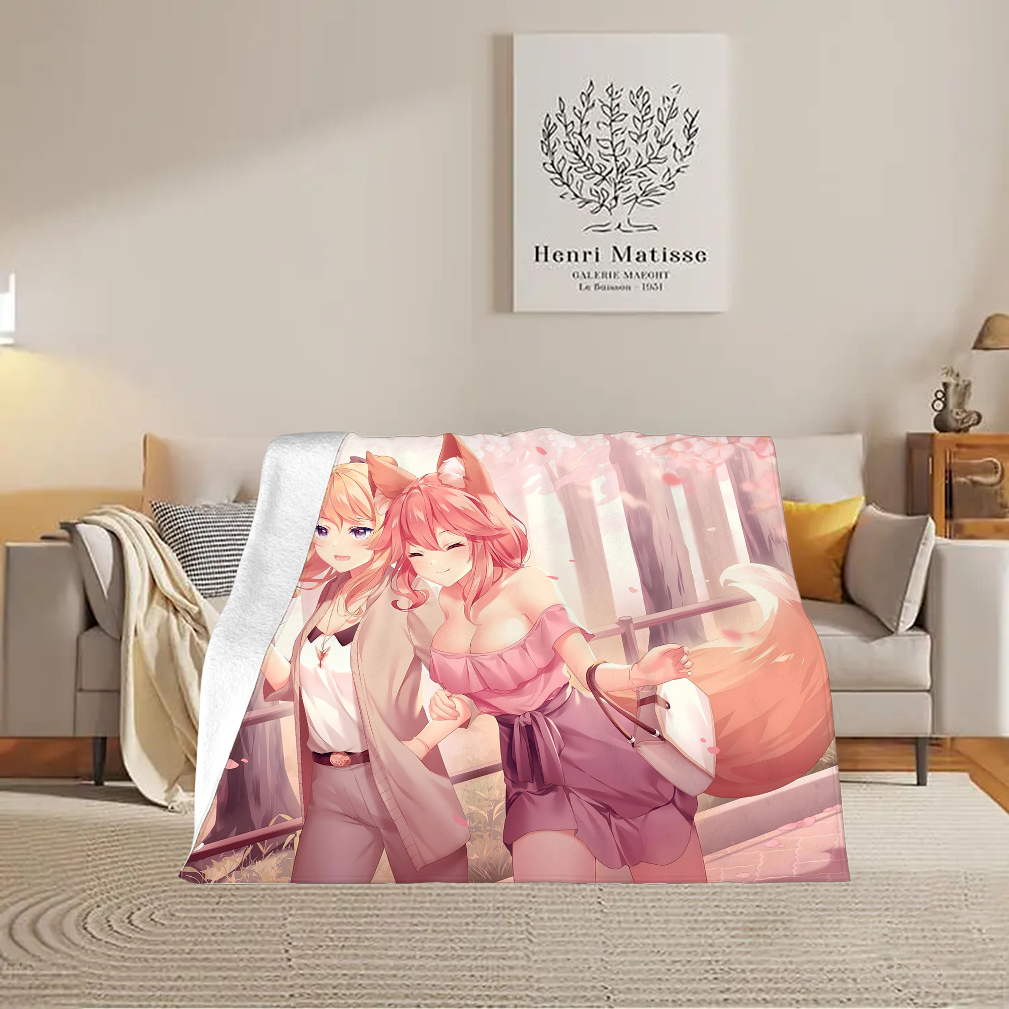 げんし神 genshin フランネルブランケット・多サイズ対応（横型）