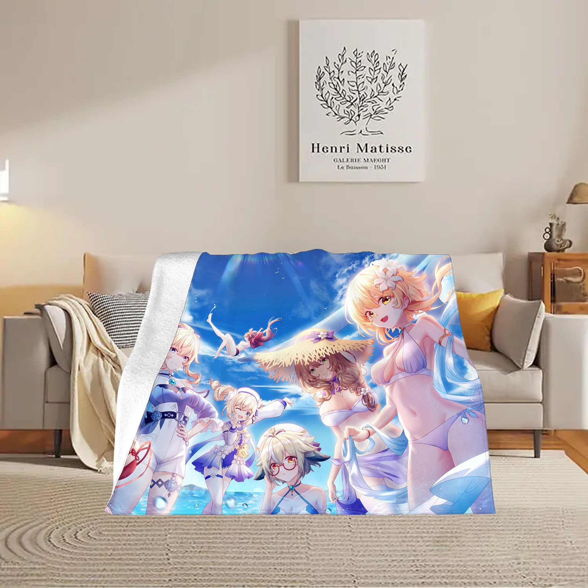 げんし神 genshin フランネルブランケット・多サイズ対応（横型）