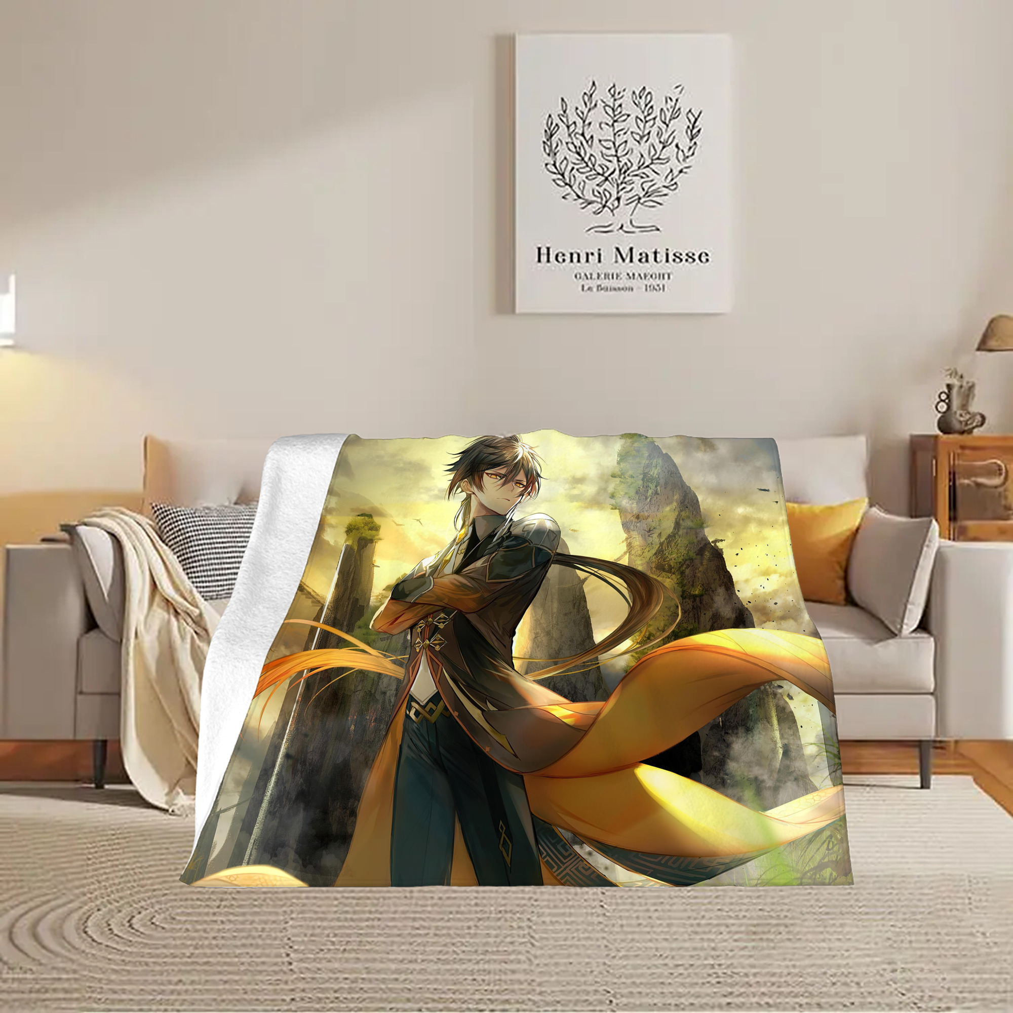 げんし神 genshin フランネルブランケット・多サイズ対応（横型）