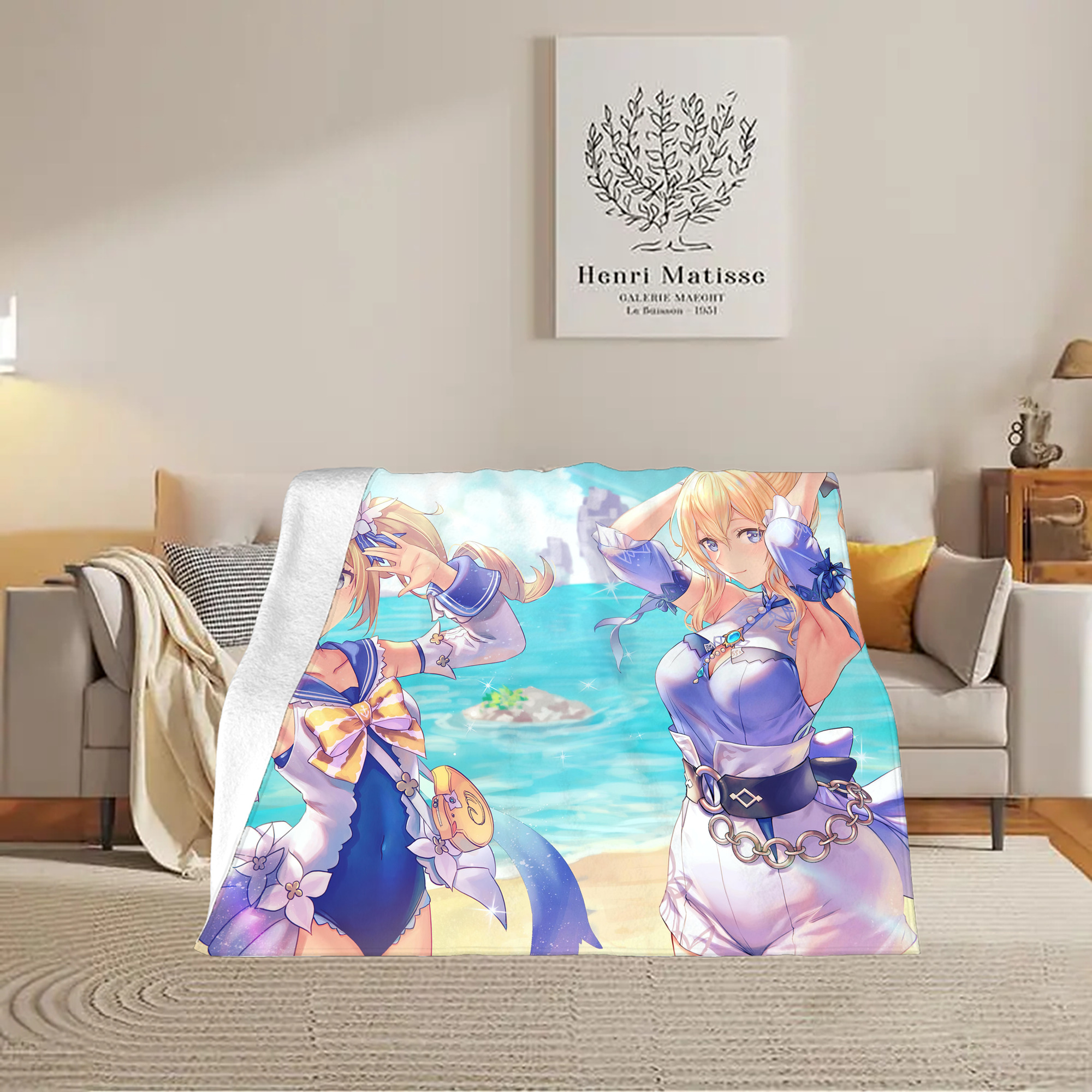 げんし神 genshin フランネルブランケット・多サイズ対応（横型）