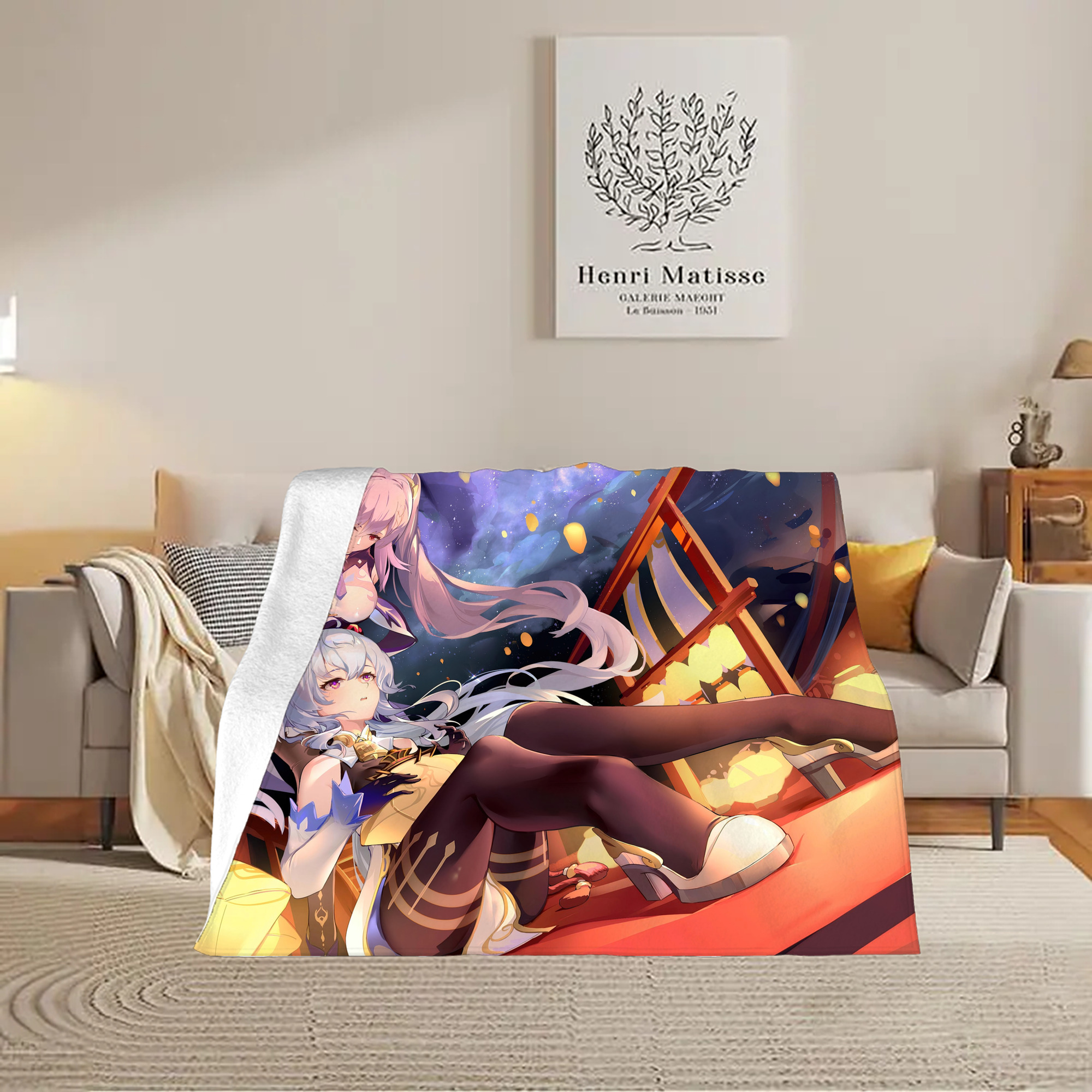 げんし神 genshin フランネルブランケット・多サイズ対応（横型）