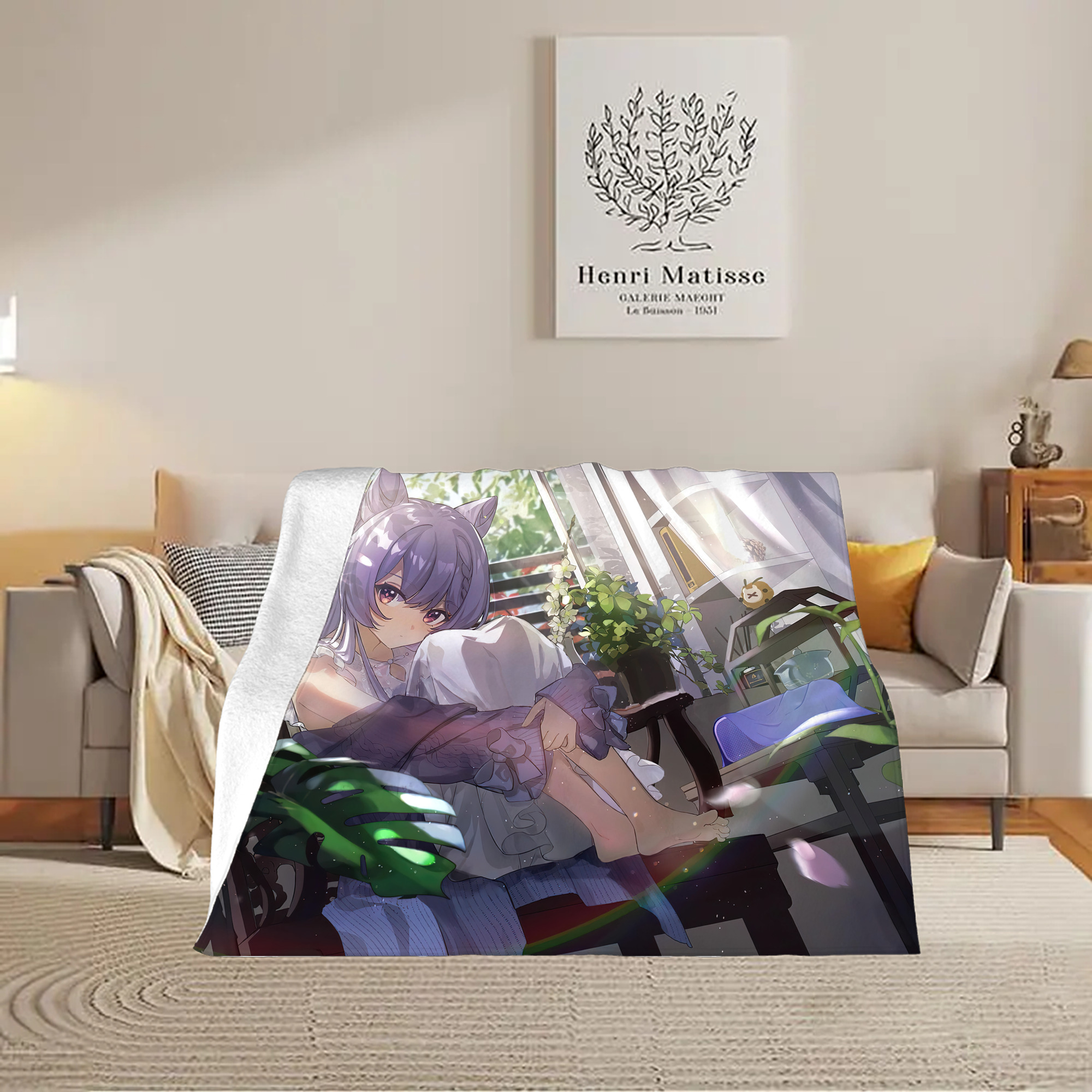 げんし神 genshin フランネルブランケット・多サイズ対応（横型）